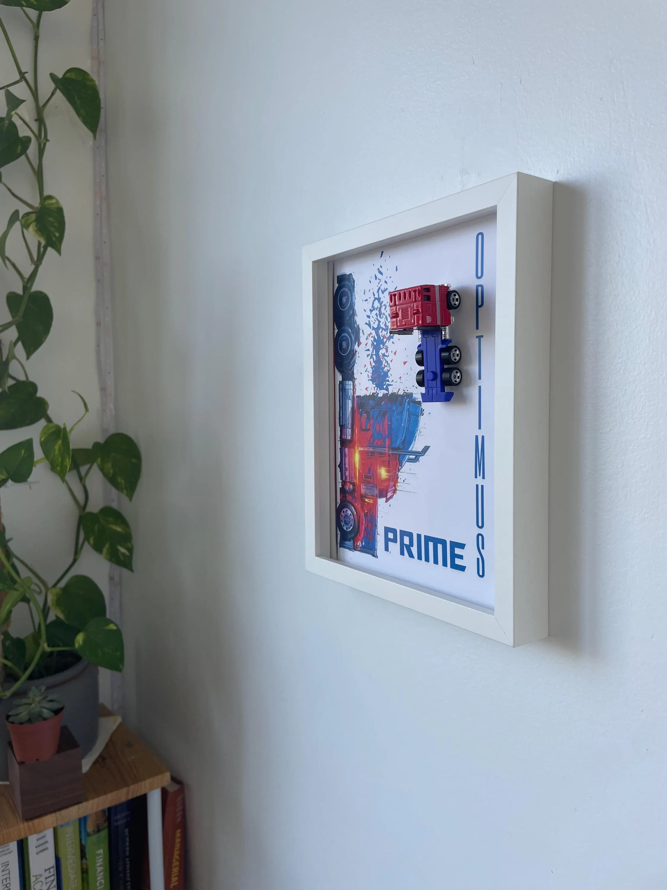 Hot Wheels Car 3D Frame: Optimus Prime Truck Die Cast Transformers Wall Decor - image 2