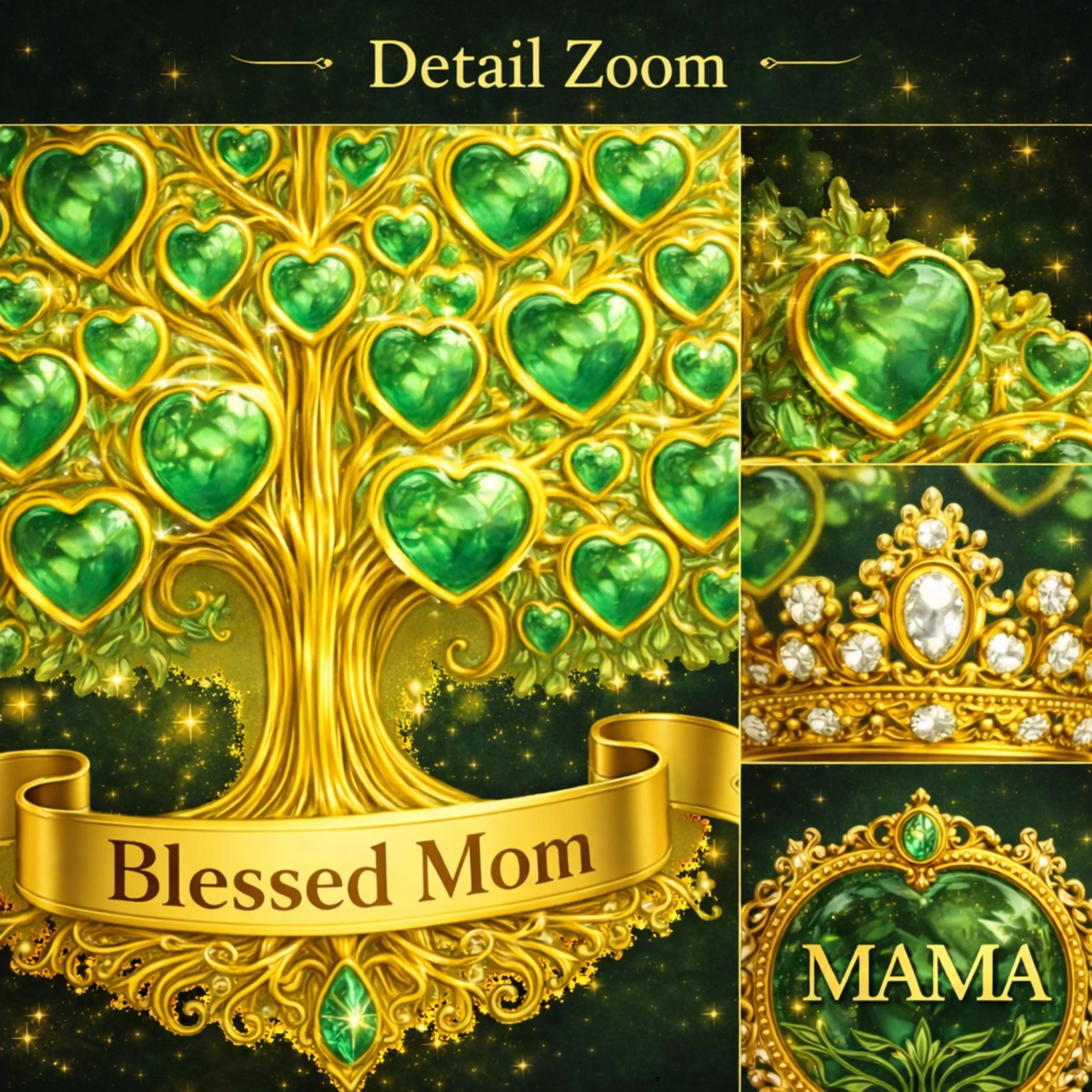 Luxury Mama Gold Emblem PNG Bundle, Mother's Day Clipart (Instant Download) - image 4