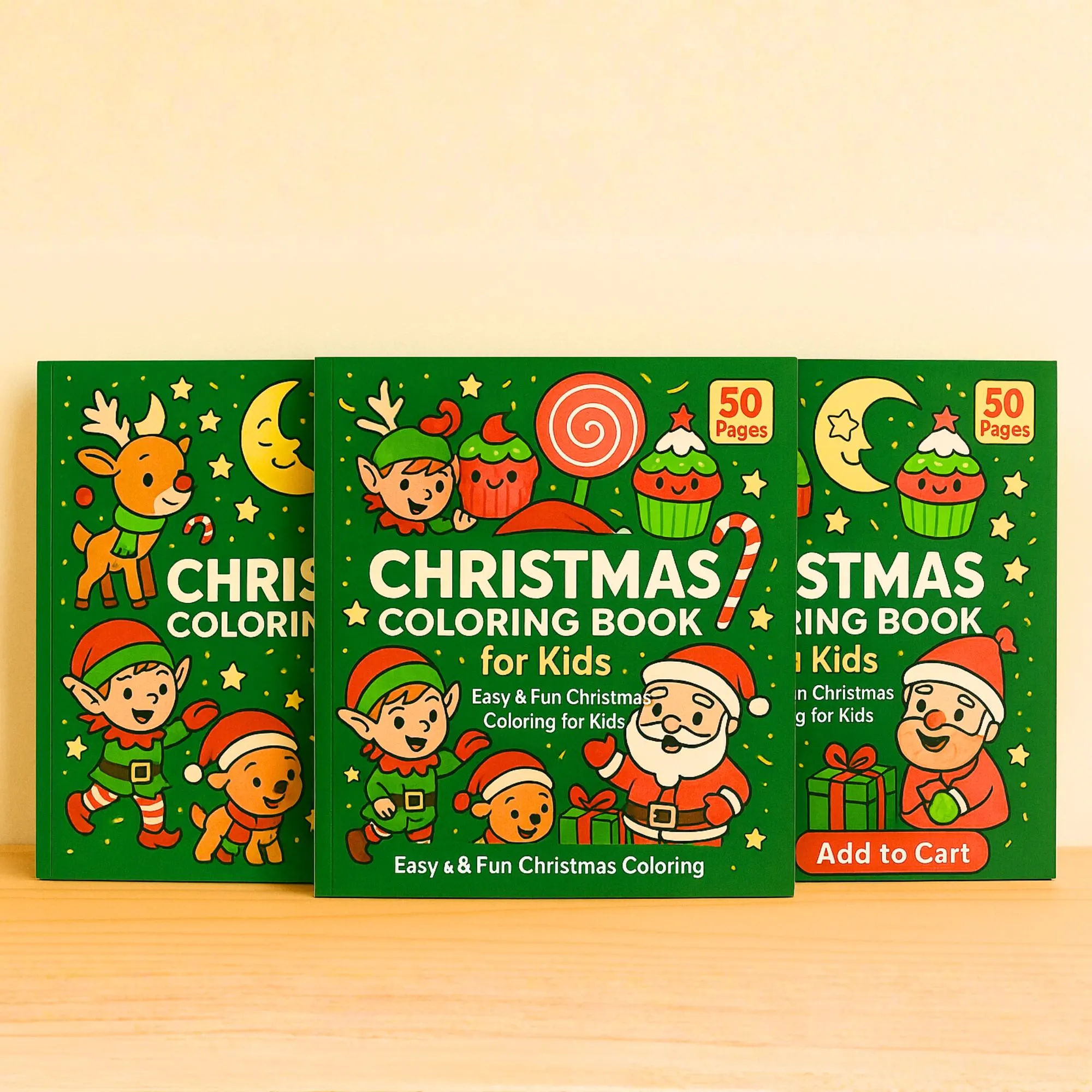 Christmas Kids Art – 50 Designs | Digital Download PDF + JPG | A4 / Letter / 8.5x8.5 - image 3