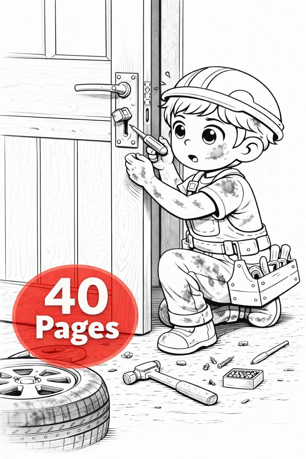 Little Engineer Coloring Book Bundle | 120 Pages, Fix Build Invent (Digital Download) - image 5