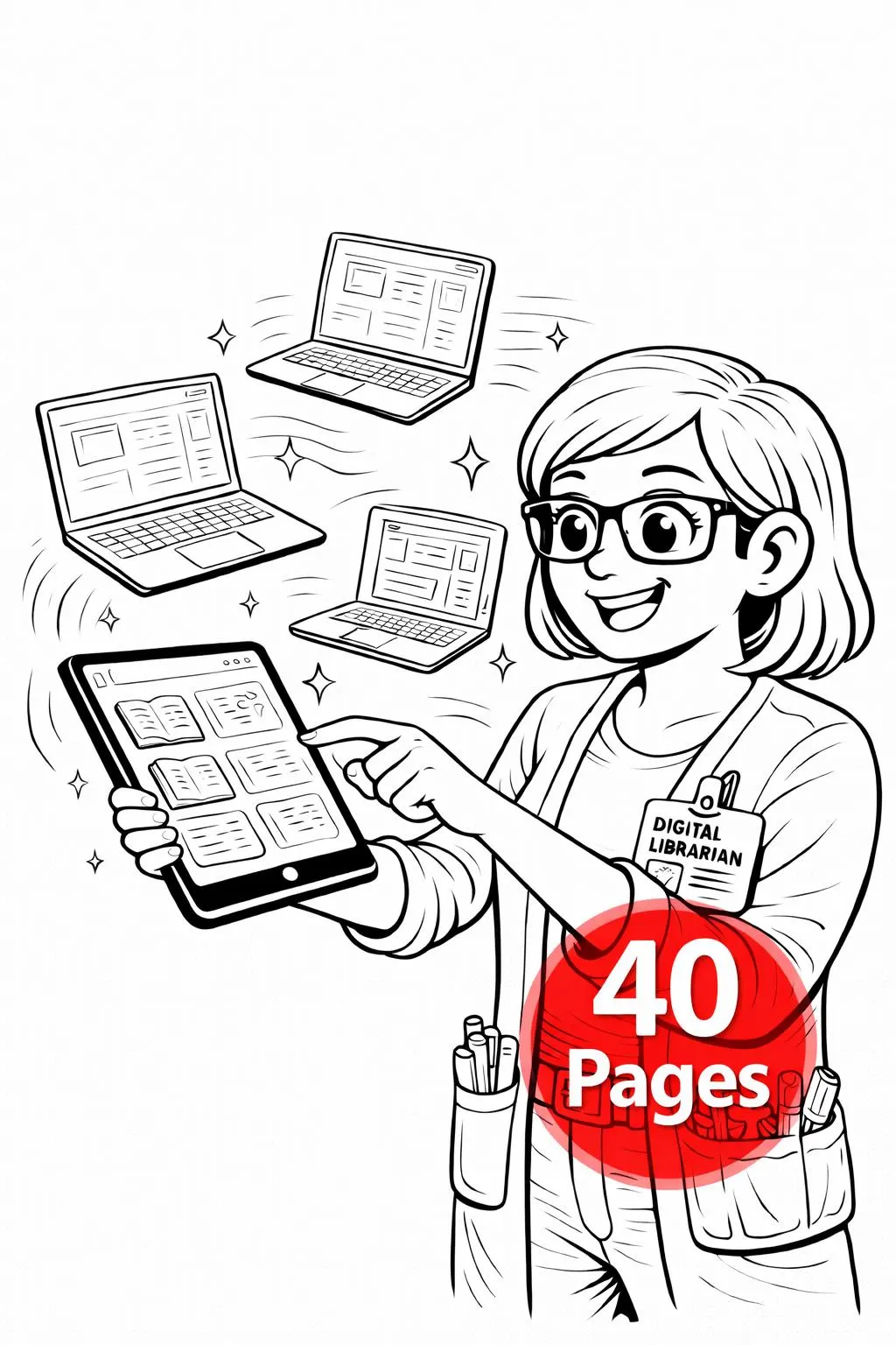 Modern Heroes Coloring Book, Future Jobs, 40 Pages (Digital Download, Commercial Use) - image 5