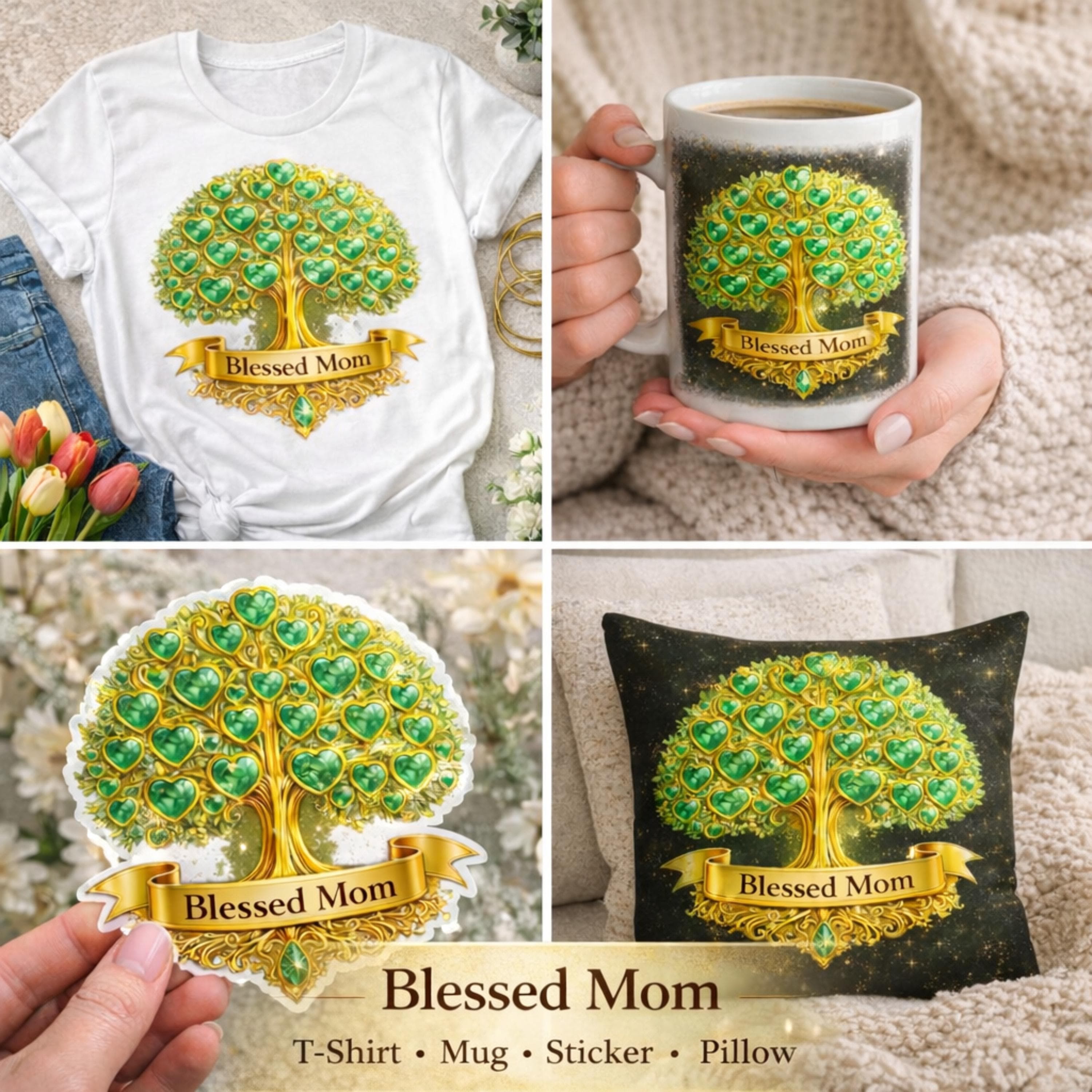 Luxury Mama Gold Emblem PNG Bundle, Mother's Day Clipart (Instant Download) - image 5