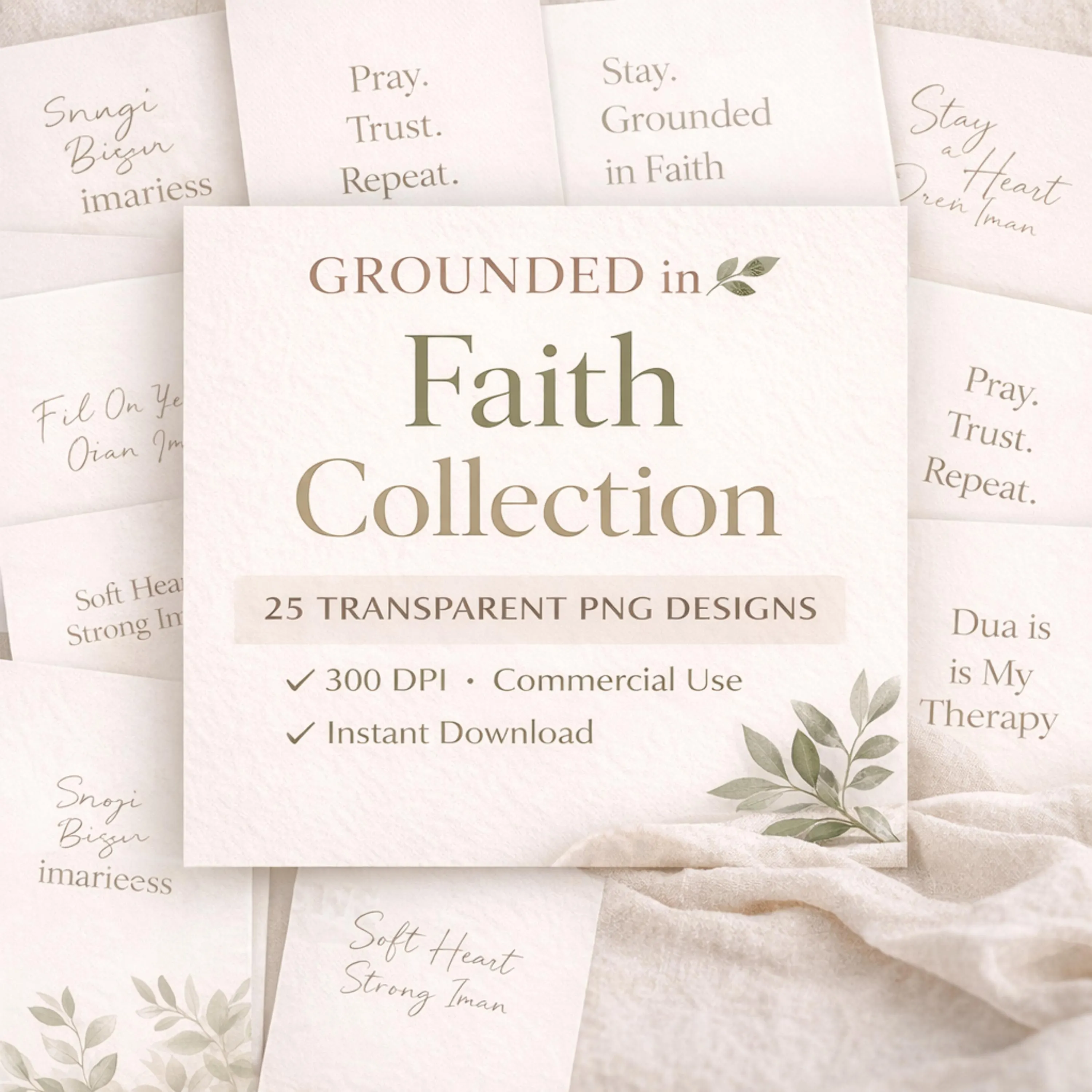 Ramadan Islamic Affirmation PNG Bundle – 25 Faith Designs (Instant Download)