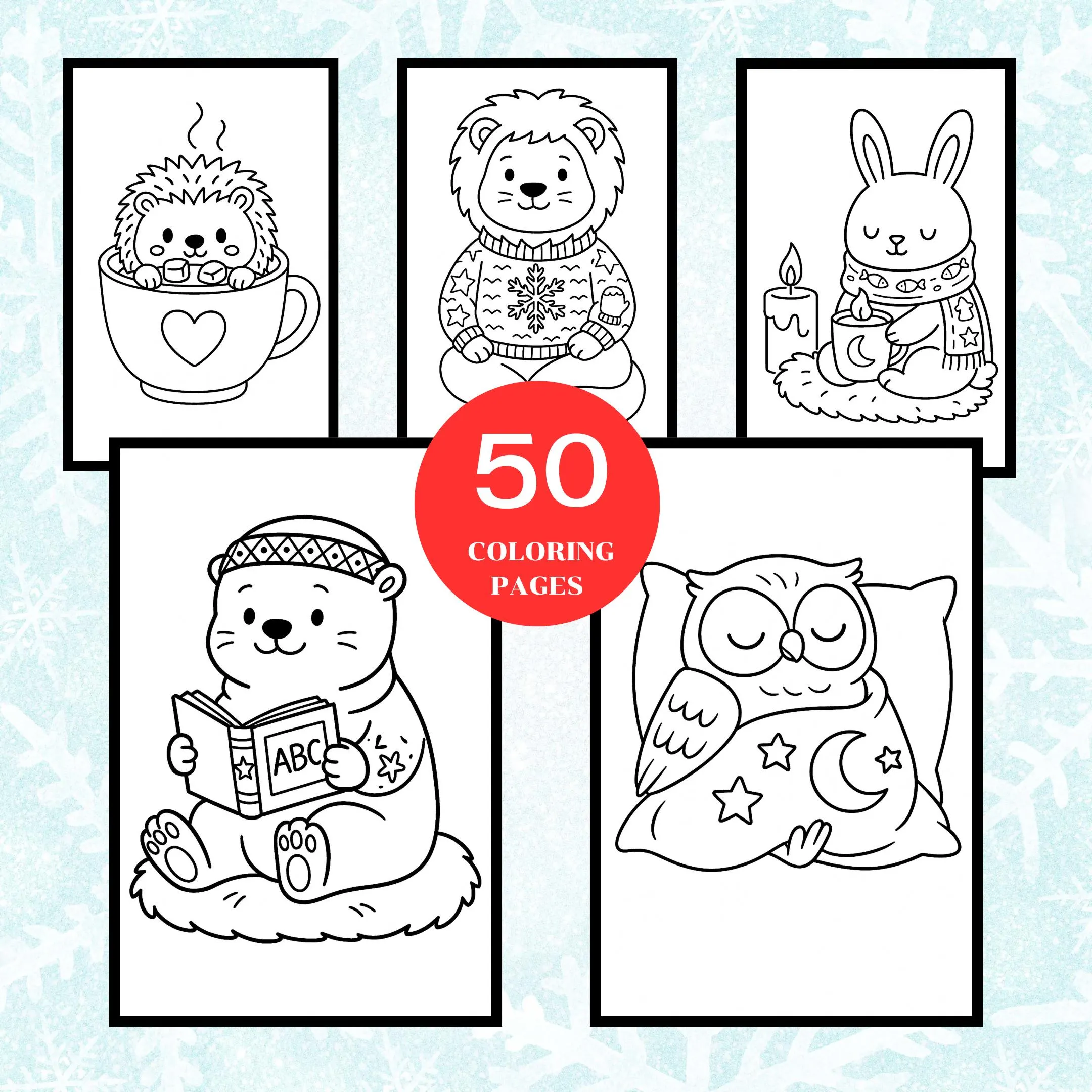 Winter Hygge Book | 50 Pages Printable | PDF JPG CMYK | A4 Letter 8.5x8.5 | Commercial Use - image 5