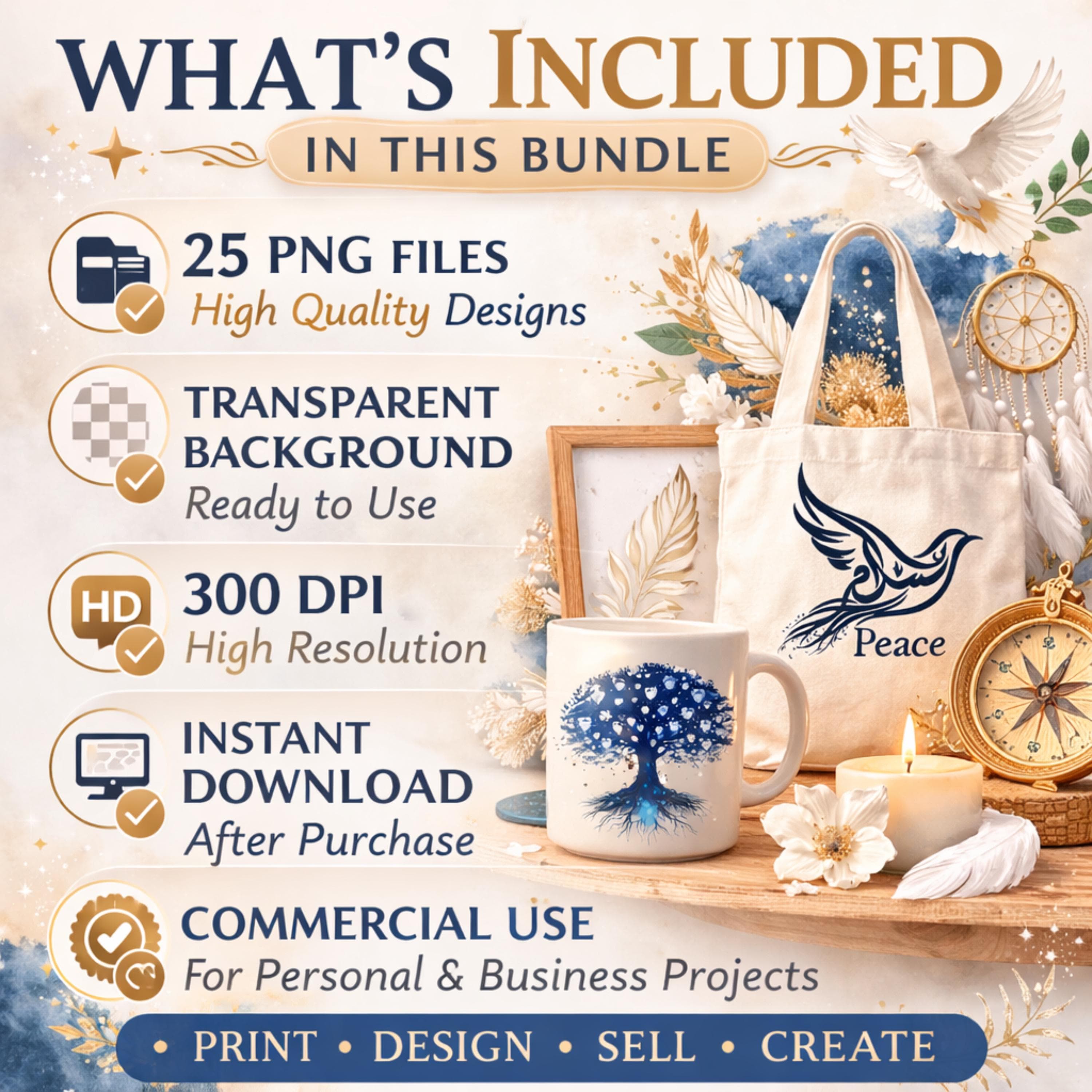 Symbols of Peace Clipart Bundle – 25 Spiritual PNG Designs (Instant Download) - image 5