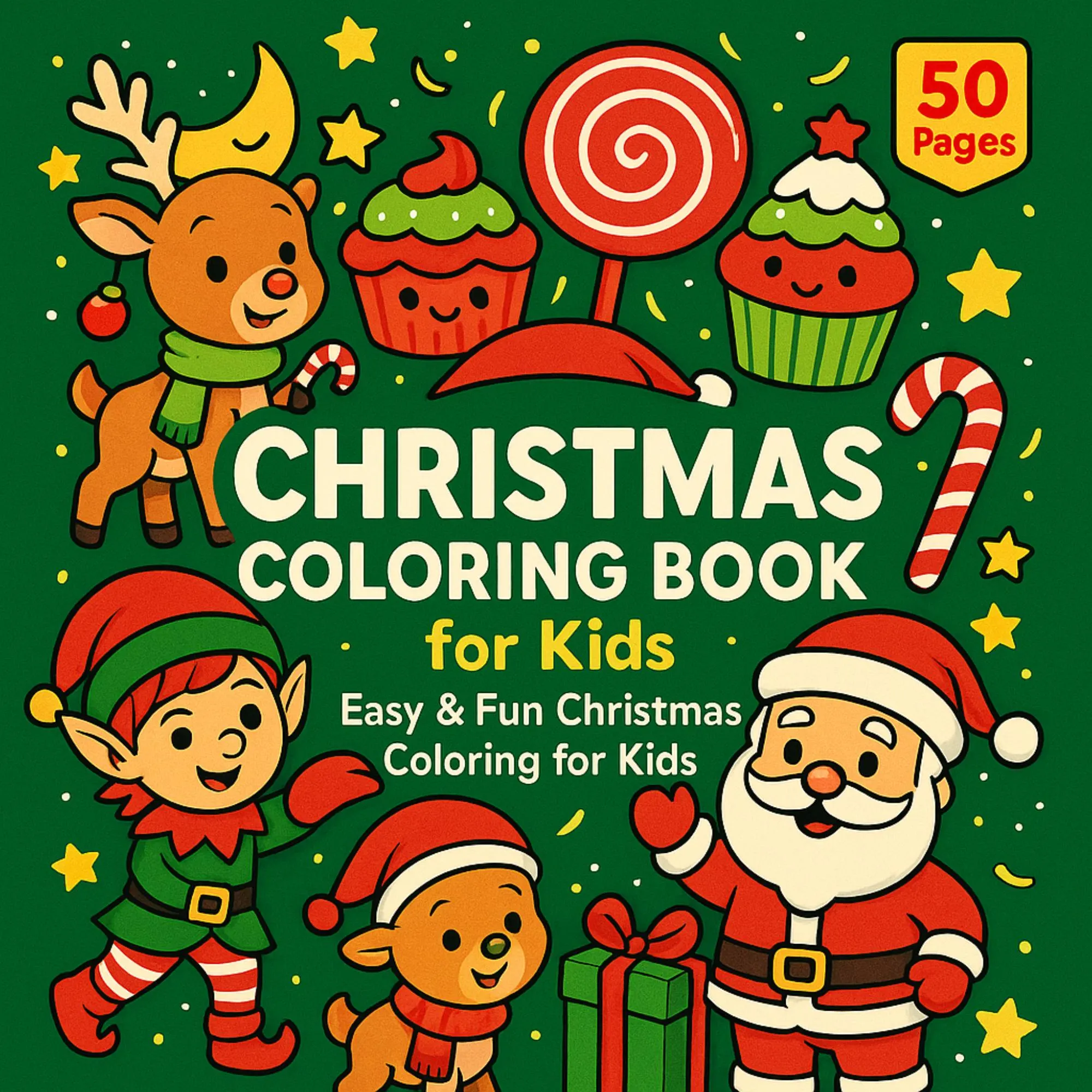 Christmas Kids Art – 50 Designs | Digital Download PDF + JPG | A4 / Letter / 8.5x8.5 - image 4