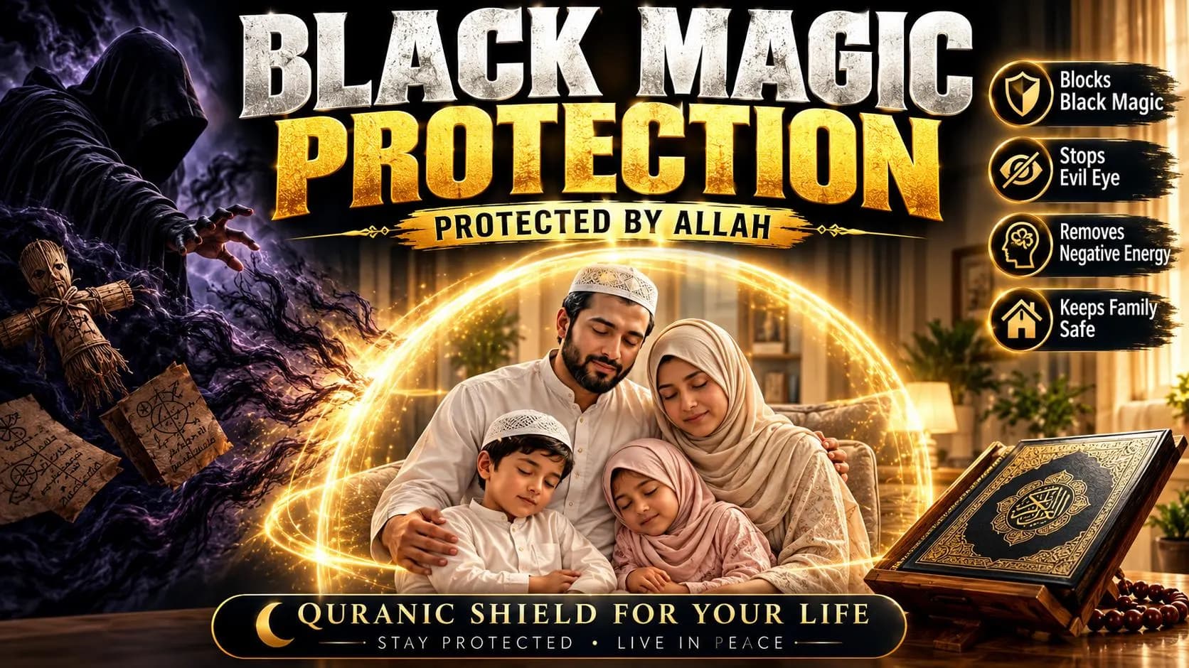 Black Magic Protection Quranic Verses Printable PDF | Islamic Wall Art | Digital Download | Spiritual Reminder