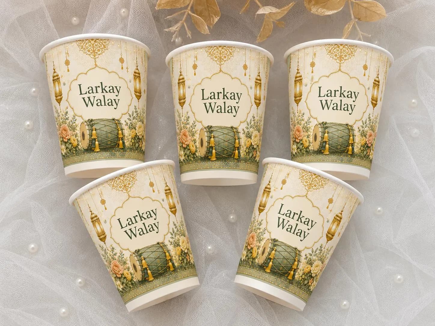 Personalised Mehndi Paper Cups | Custom Wedding Chai Favours (Pack of 10) - image 3