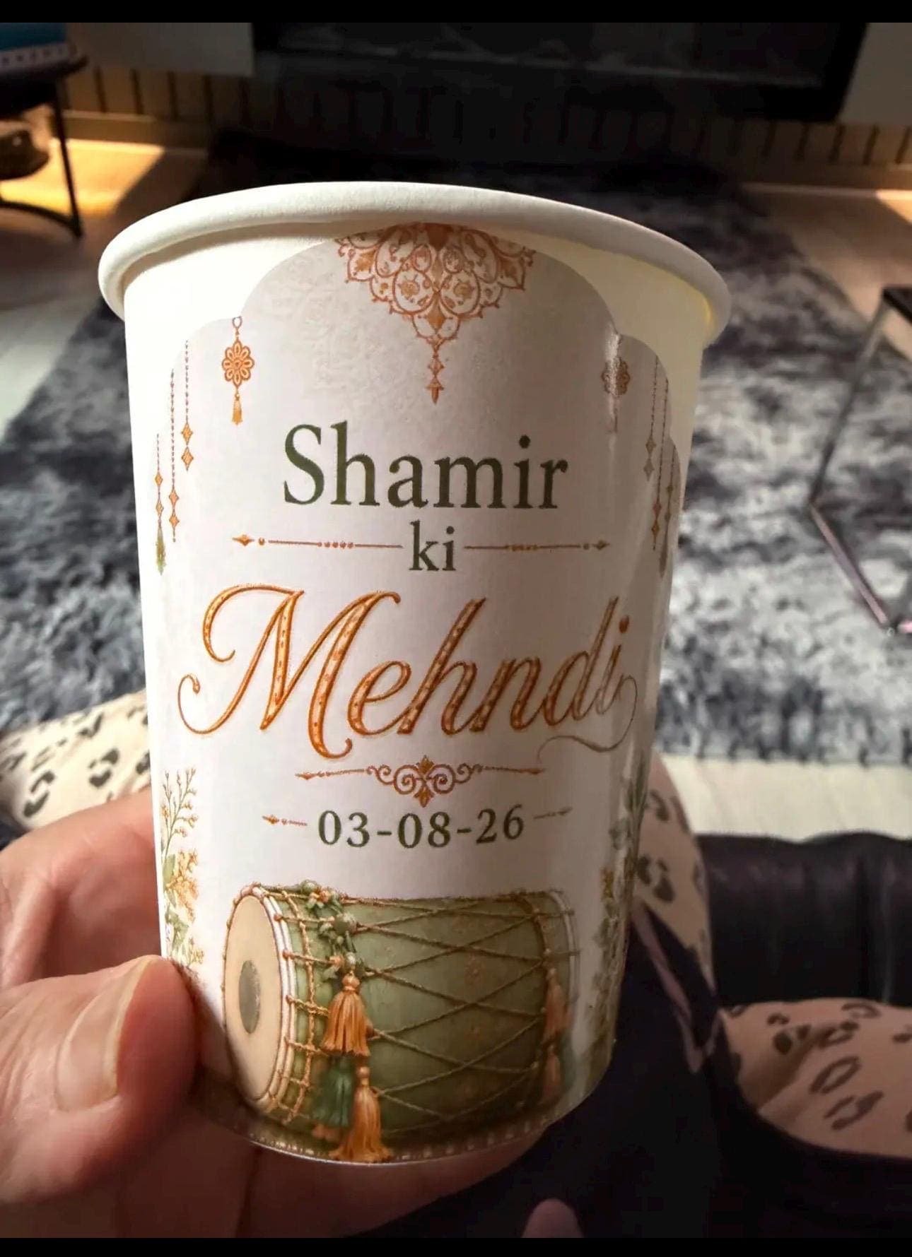 Personalised Mehndi Paper Cups | Custom Wedding Chai Favours (Pack of 10) - image 2