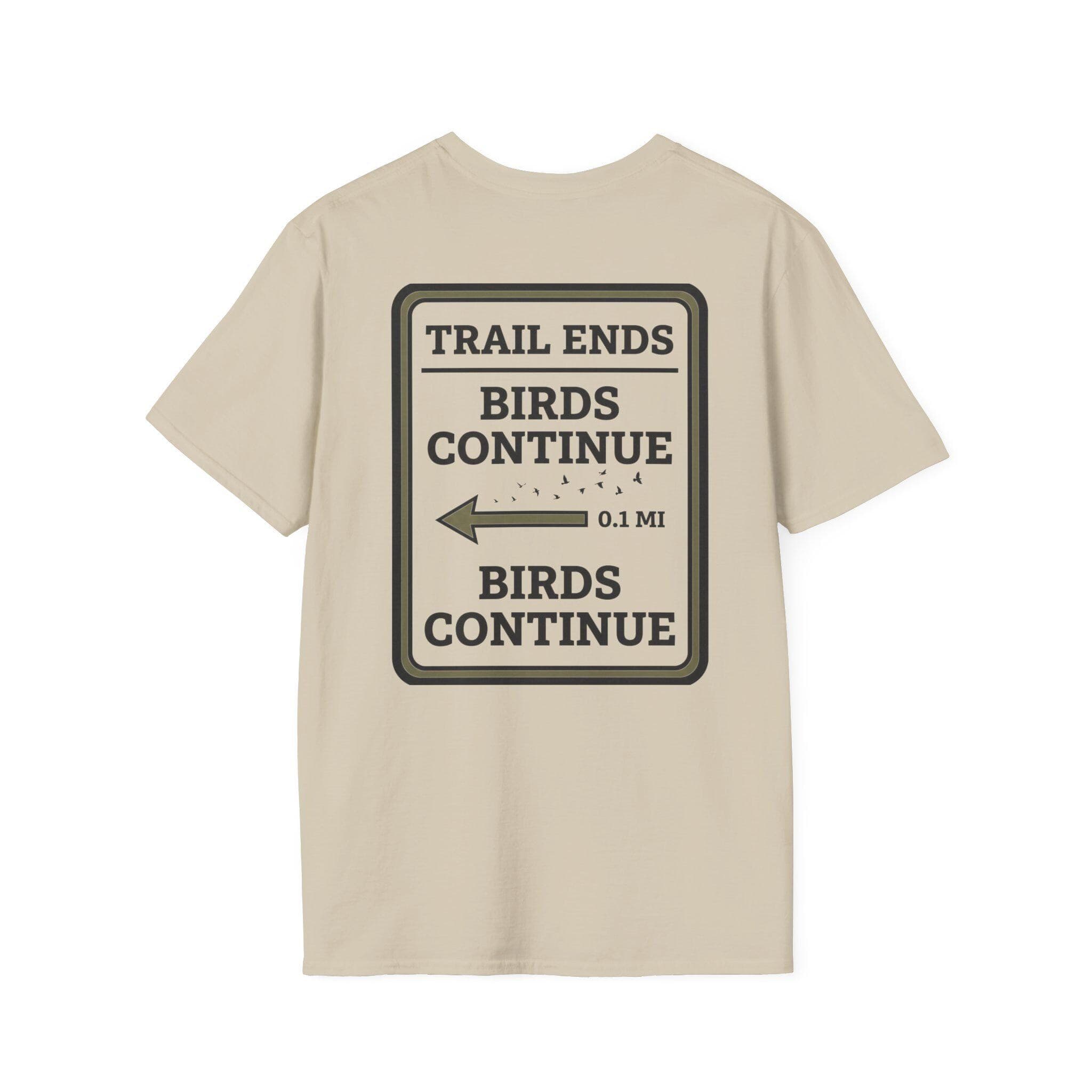 Trail Ends Birds Continue Shirt, Birdwatching Gift Idea, Funny Bird Nerd Tee, Retro Park Sign T-Shirt, Back Print - image 3