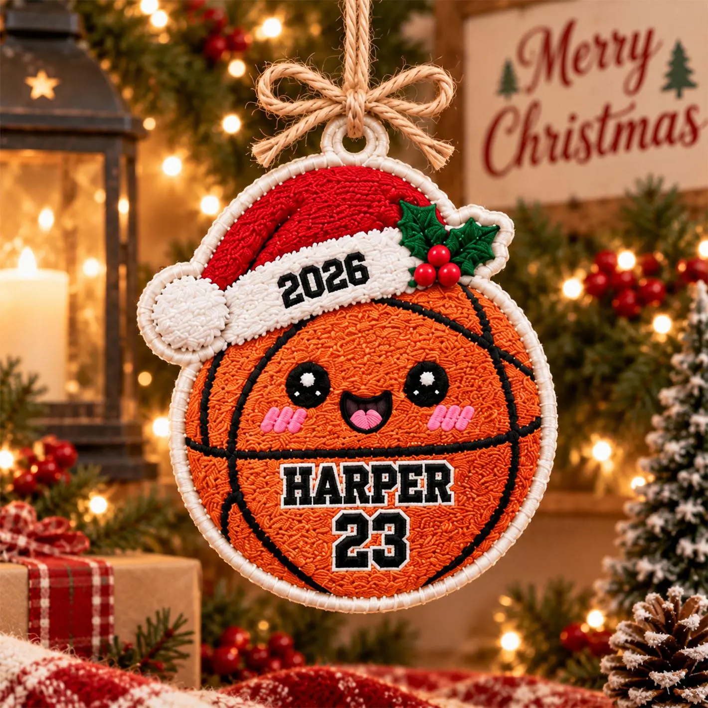 Personalized Sports Embroidered Christmas Ornament, Custom Name and Jersey Number Fabric Ornament, Football Baseball Soccer Gift 2026 - image 5
