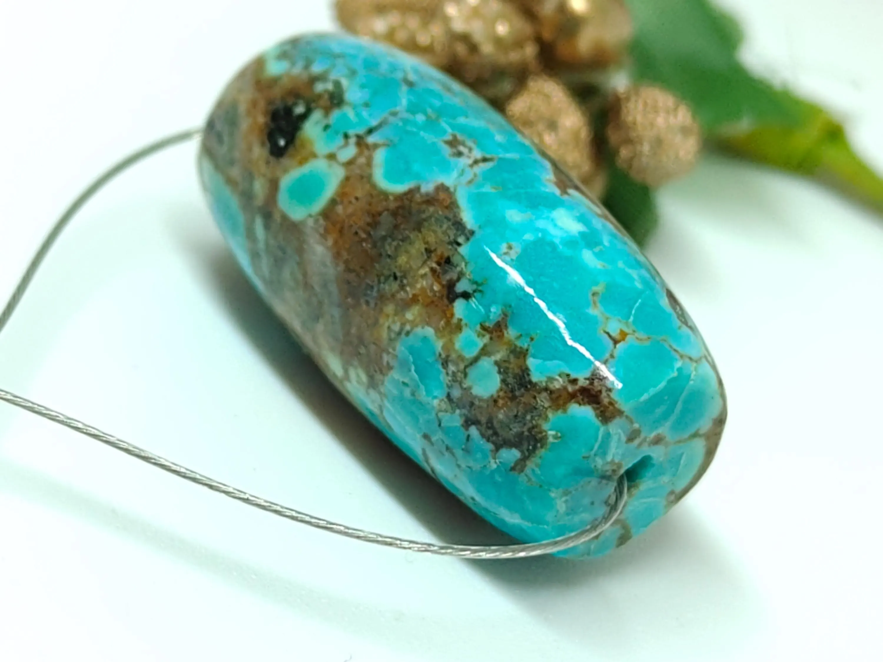 Turquoise Barrel Beads – Polished Gemstone for Jewelry Making (27.5x14mm) - image 4