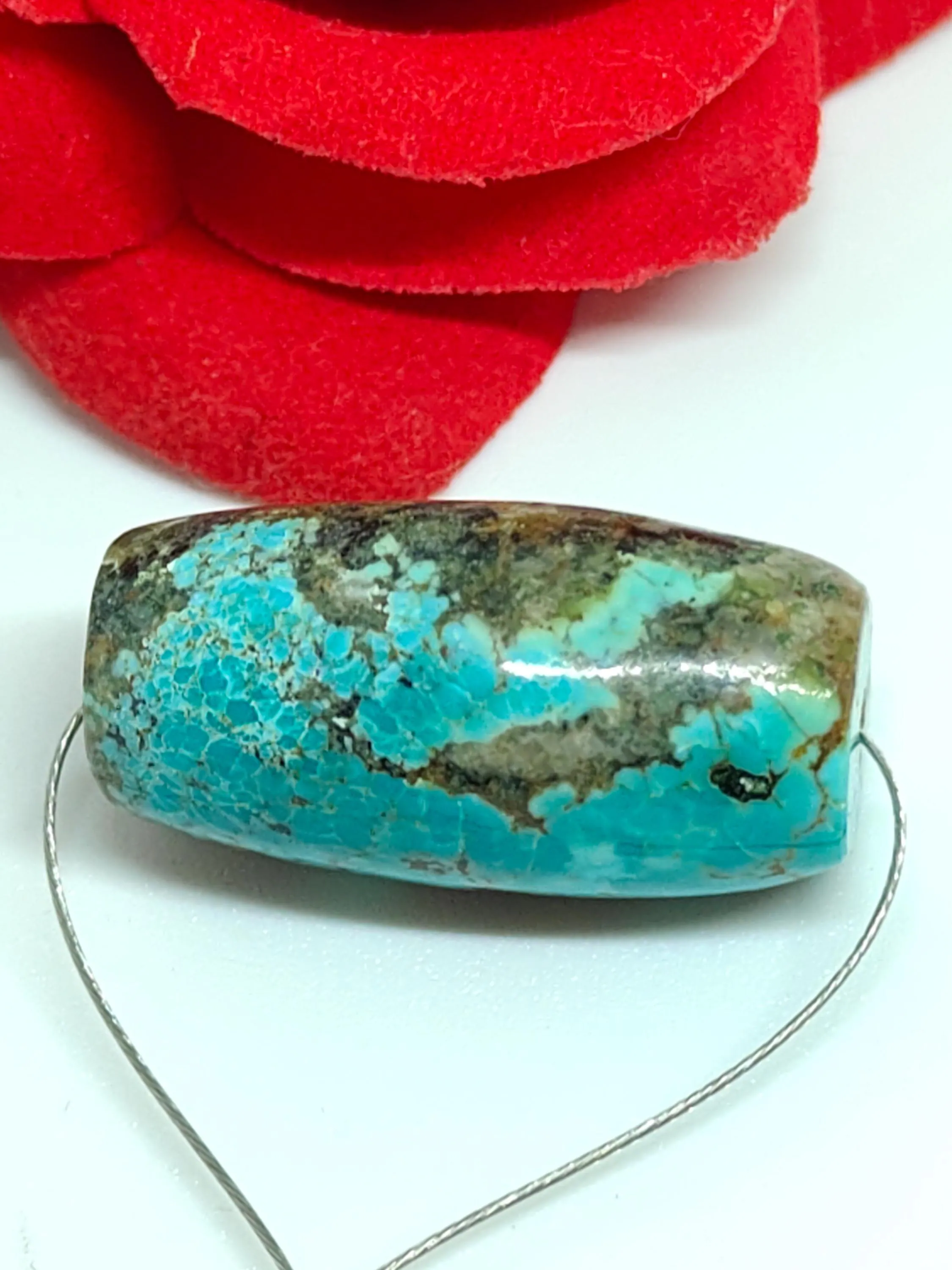Turquoise Barrel Beads – Polished Gemstone for Jewelry Making (27.5x14mm) - image 5