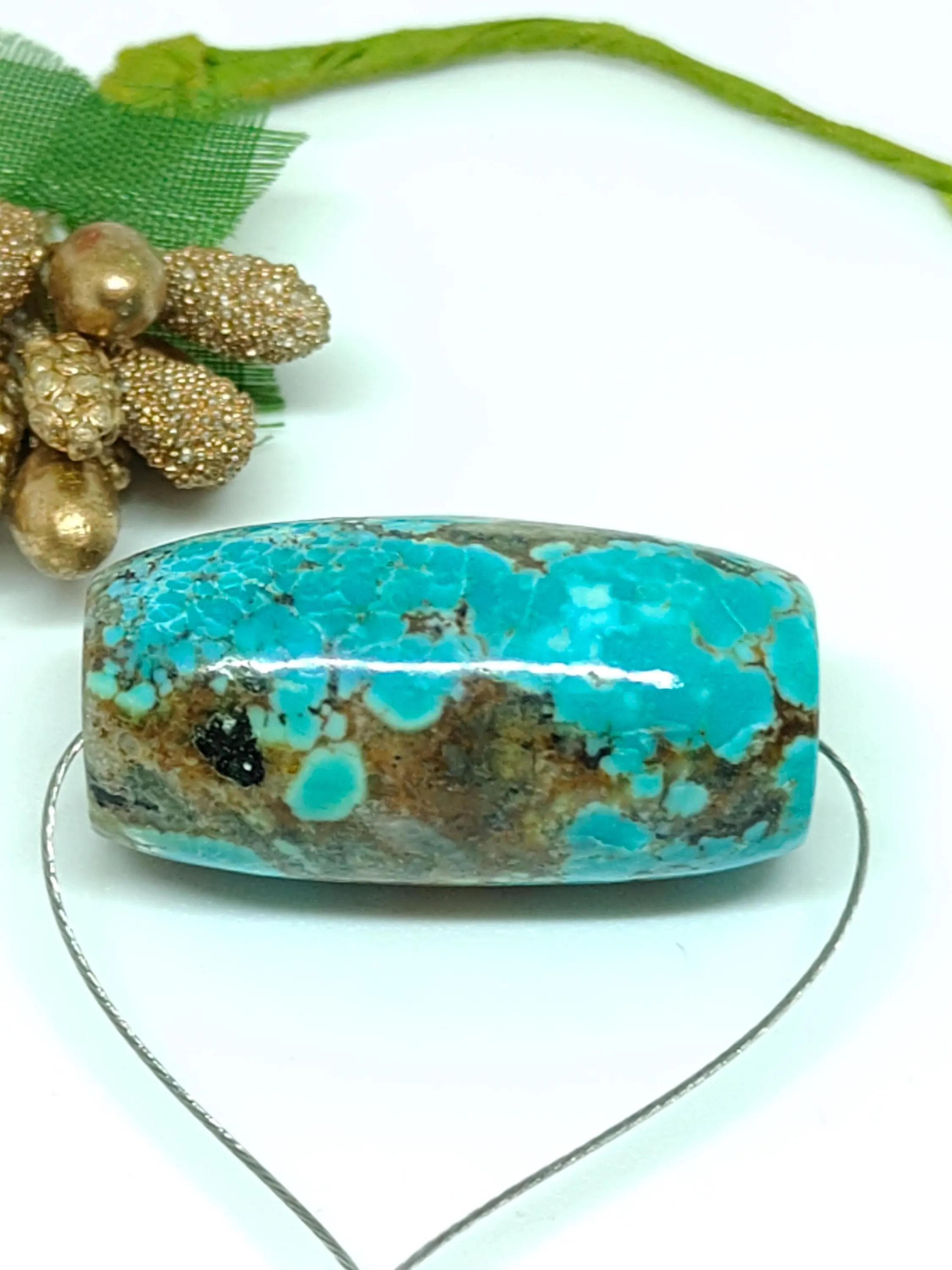 Turquoise Barrel Beads – Polished Gemstone for Jewelry Making (27.5x14mm)