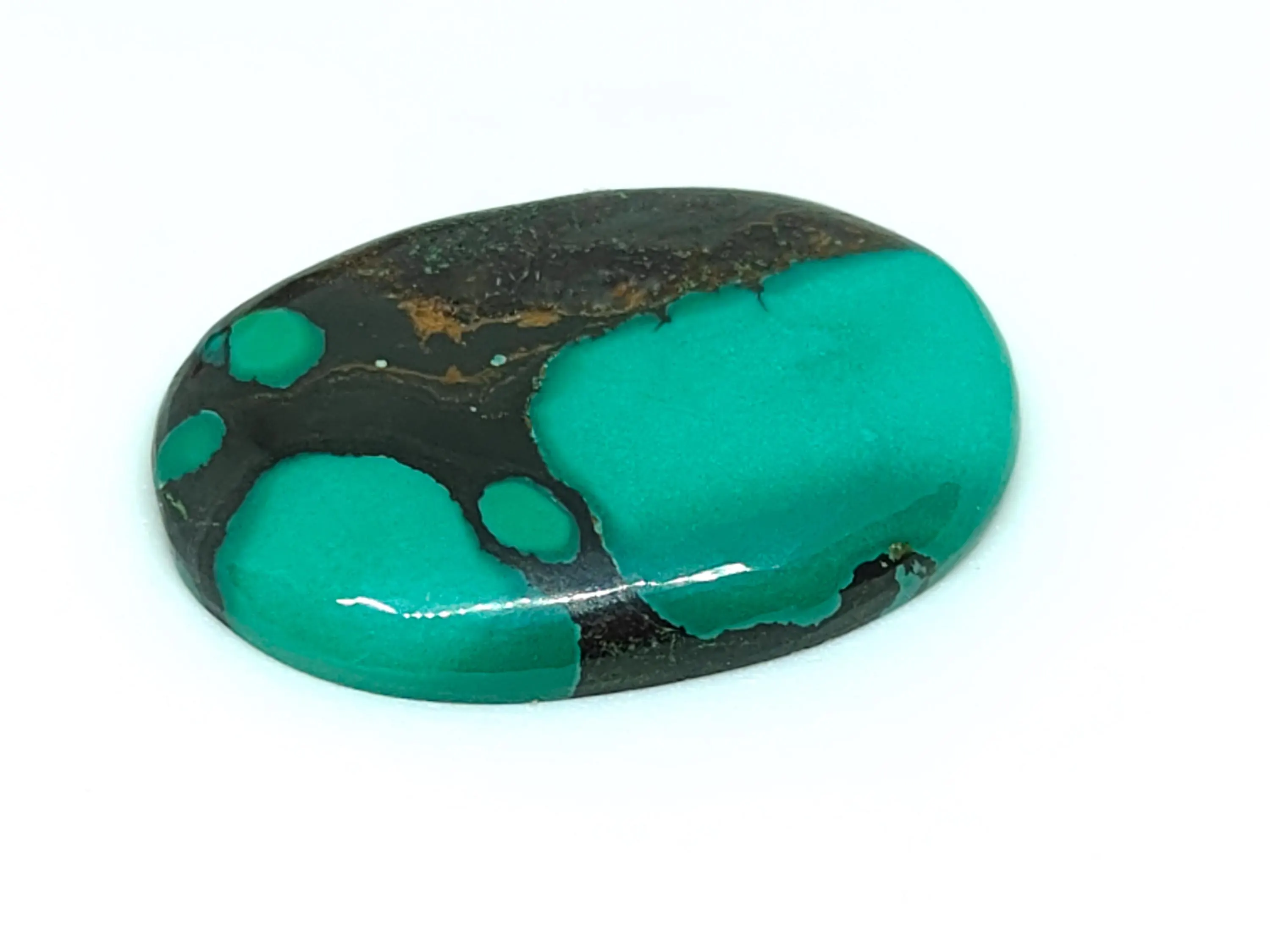 Green Turquoise Oval Cabochon: Genuine Natural Polished Stone  (28.5x20mm Approx.) - image 5