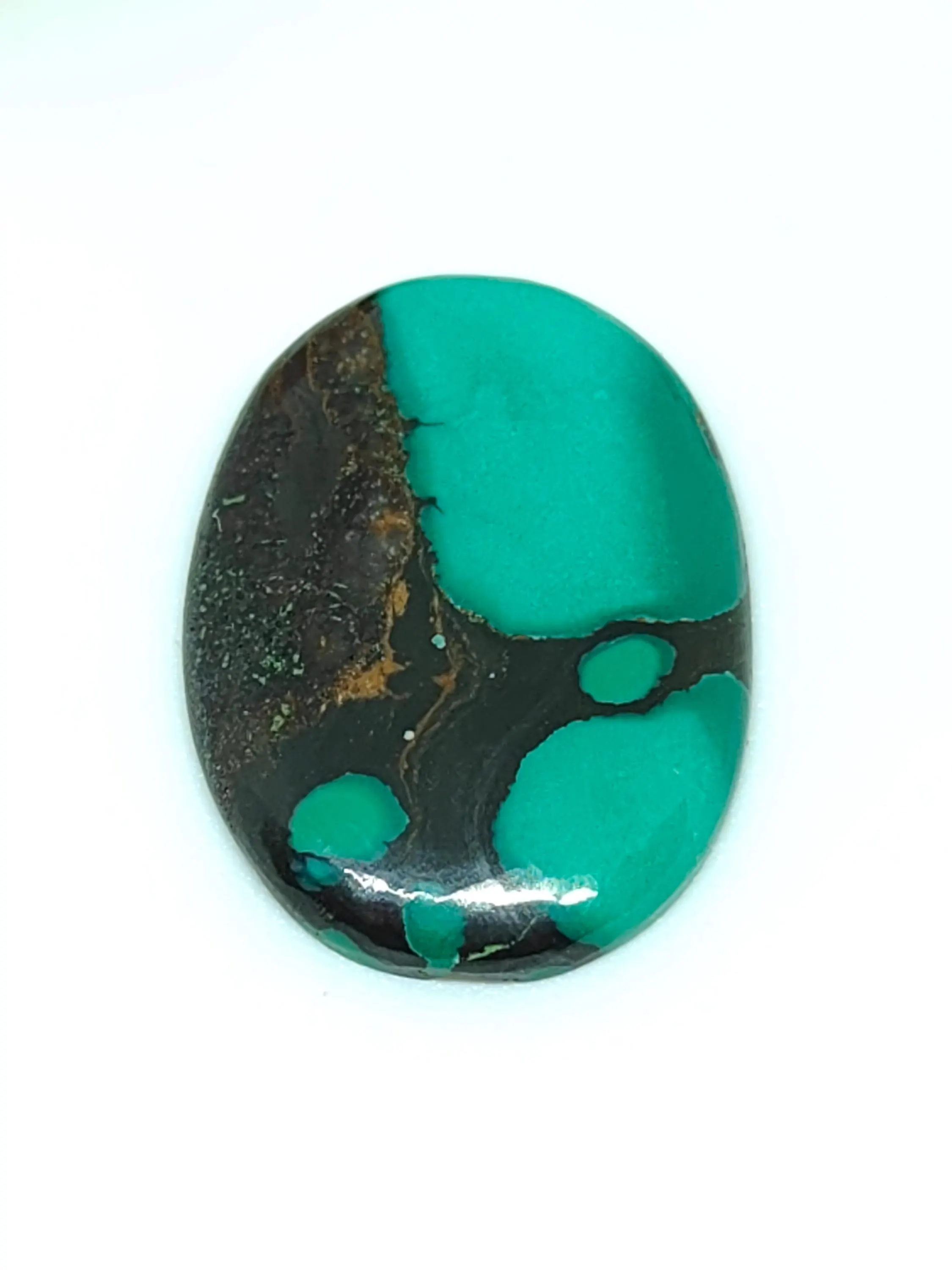 Green Turquoise Oval Cabochon: Genuine Natural Polished Stone  (28.5x20mm Approx.) - image 4