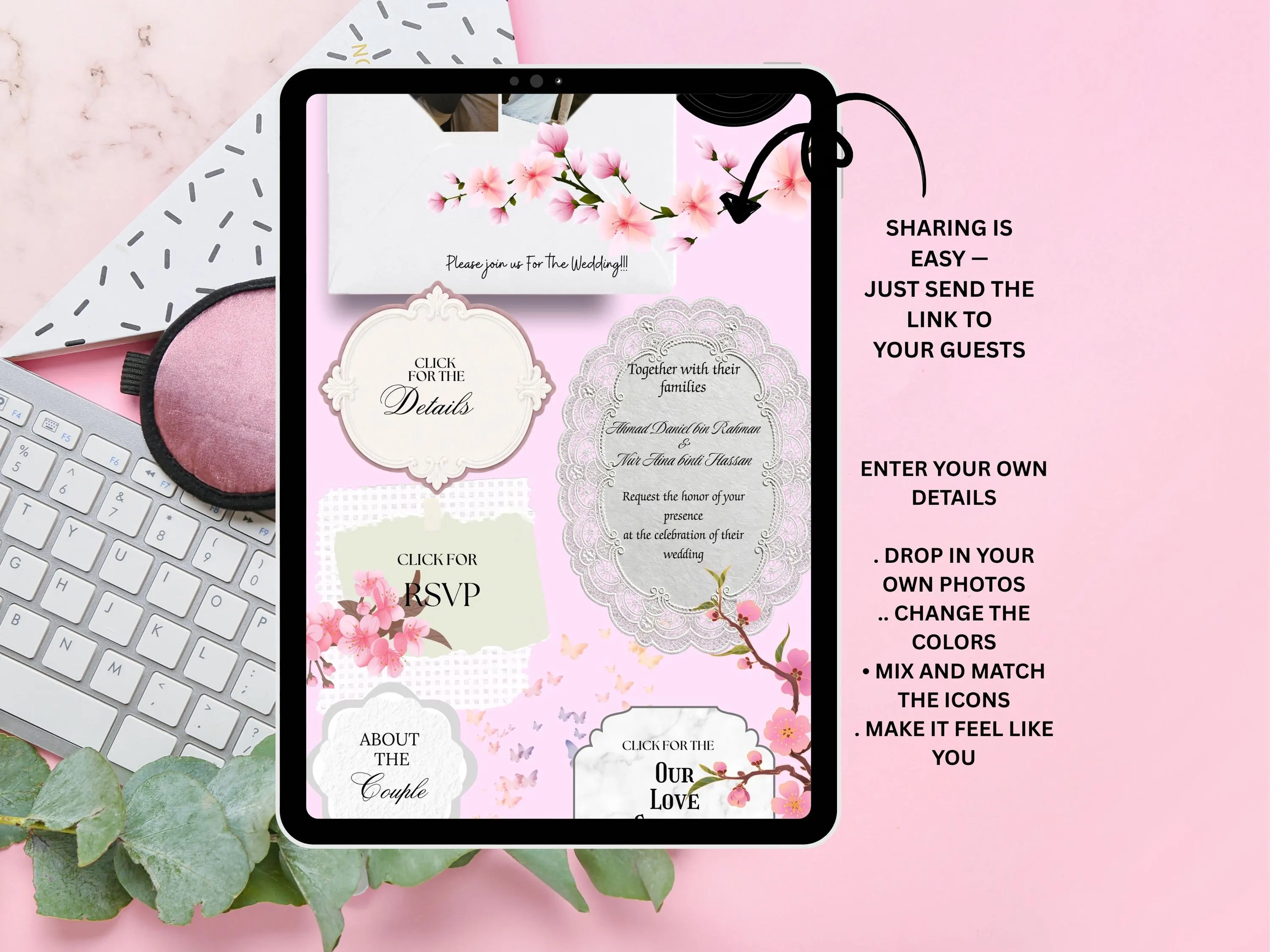 Custom Wedding Website Template, Elegant Online Invitation (Digital Download) - image 4