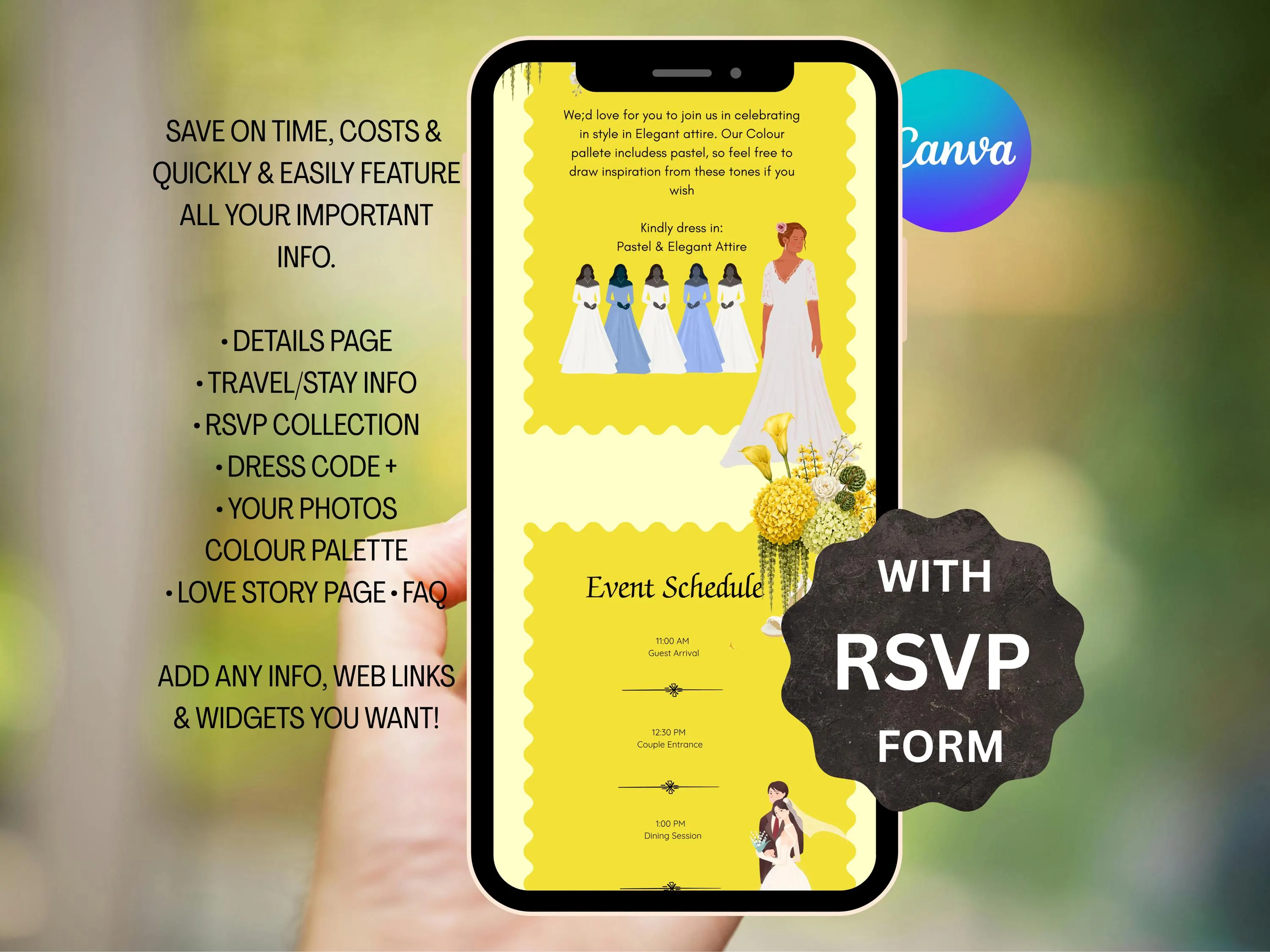 Digital Wedding Invitation Website | Modern Wedding RSVP Website | Elegant Online Wedding Invitation | Personalized Wedding Website Template - image 3