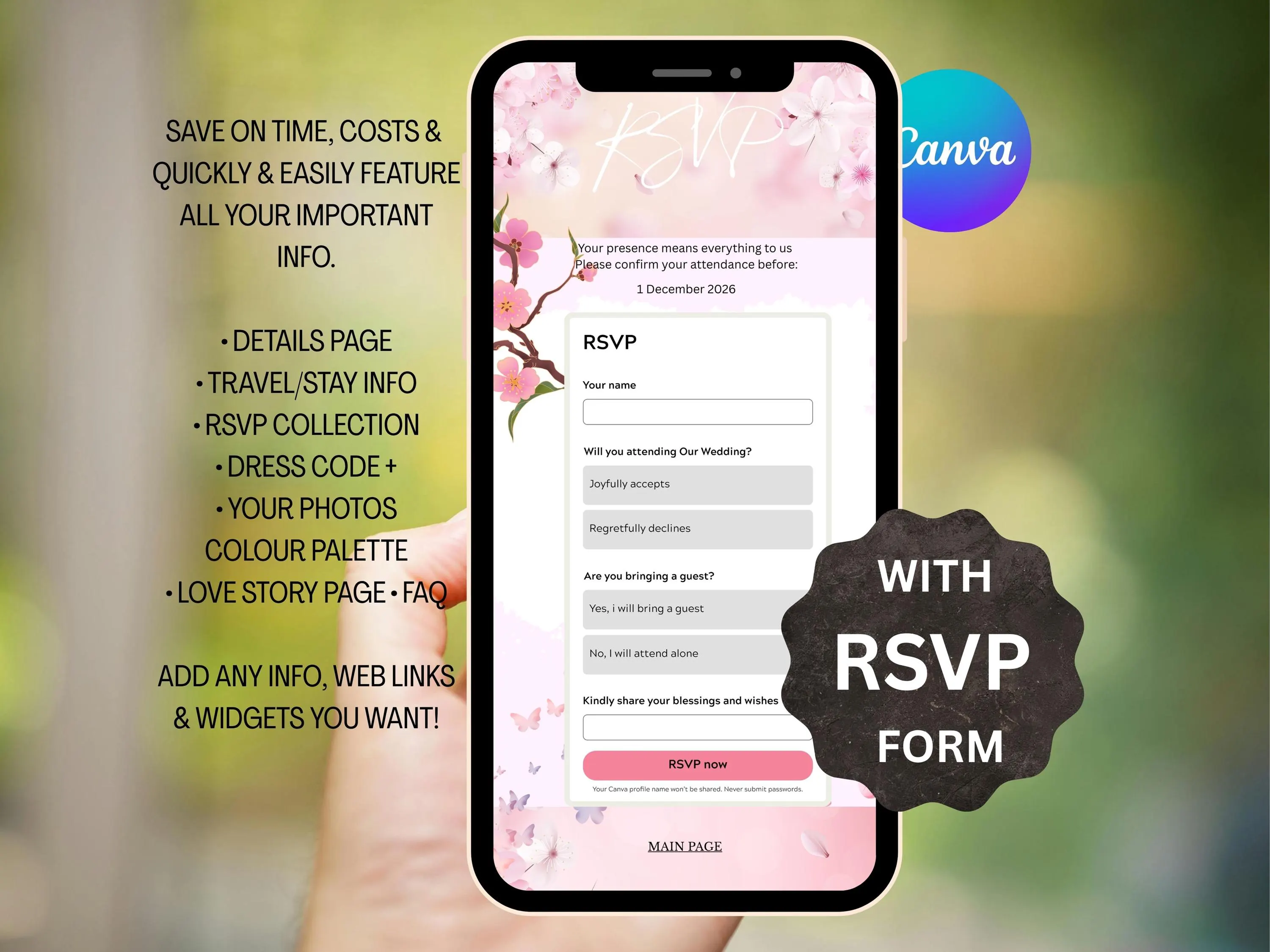 Custom Wedding Website Template, Elegant Online Invitation (Digital Download) - image 5