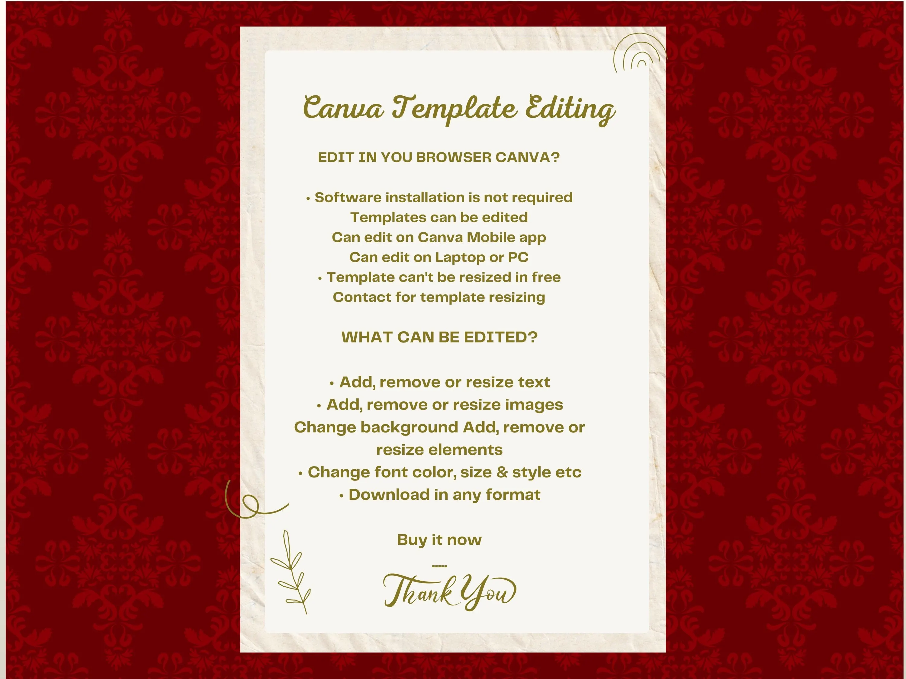 Editable Nikah Wedding Invitation Template, Islamic Canva Design (Digital Download) - image 5