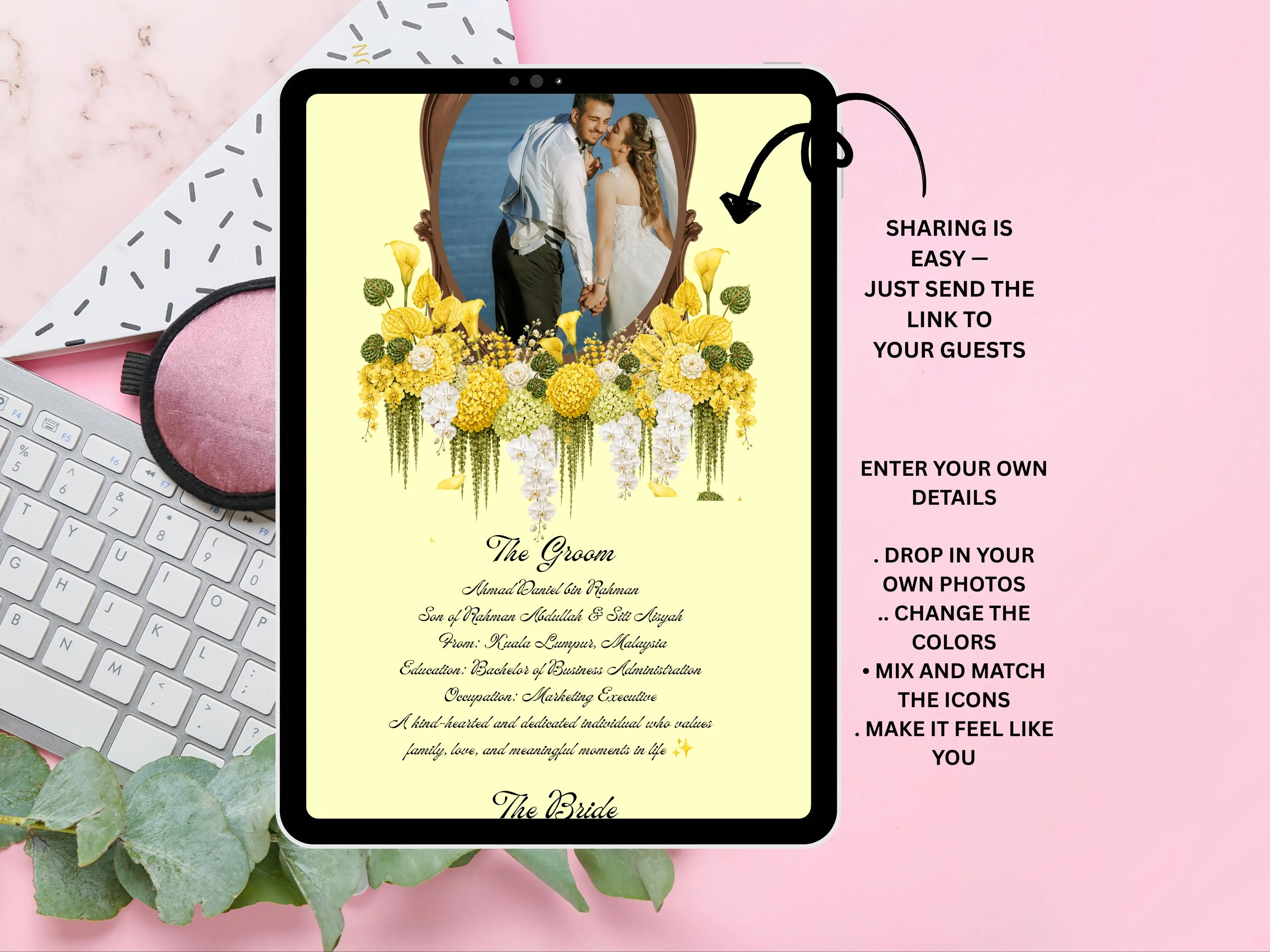 Digital Wedding Invitation Website | Modern Wedding RSVP Website | Elegant Online Wedding Invitation | Personalized Wedding Website Template - image 5