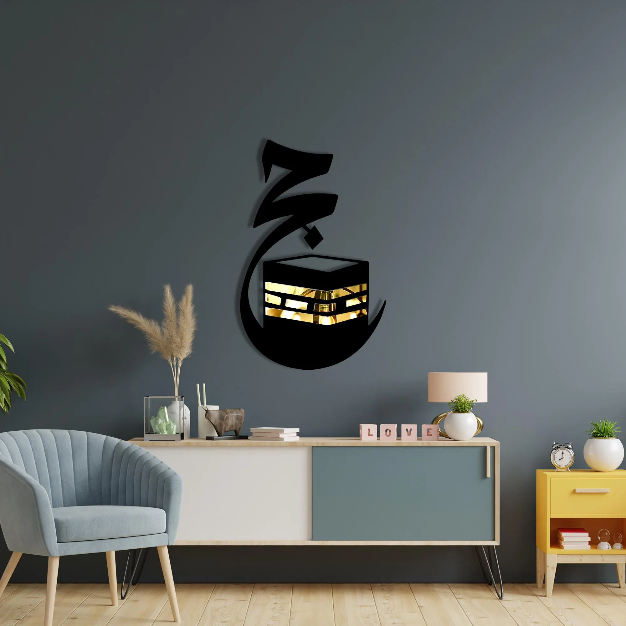 Kaaba Silhouette Acrylic Islamic Wall Art | Modern Muslim Decor -İslamic wall art-metal arabic callligraphy - image 5