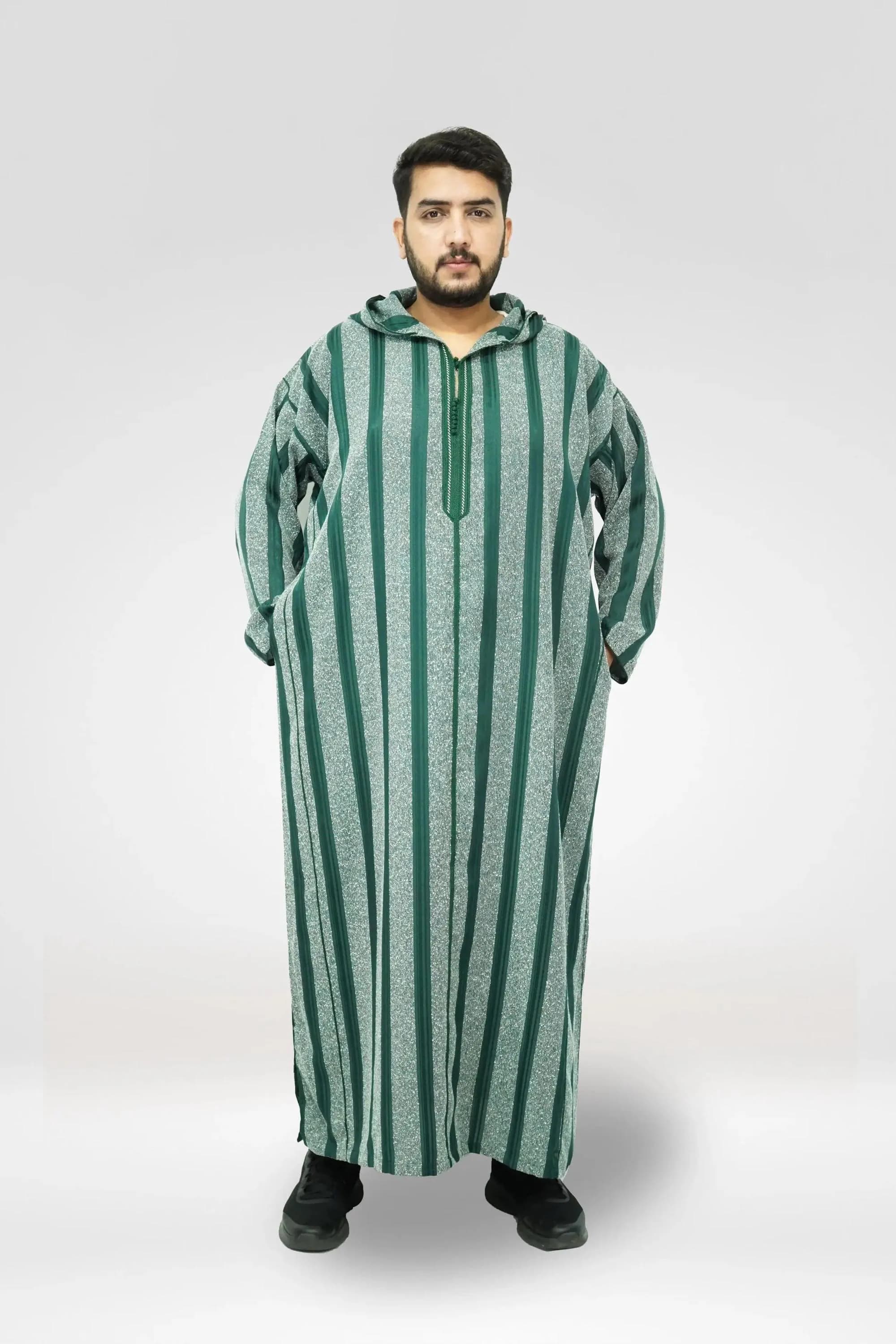 Moroccan Banda Jalaba Green – Traditional Men’s Hooded Jubba for Islamic Wear & Modest Fashion