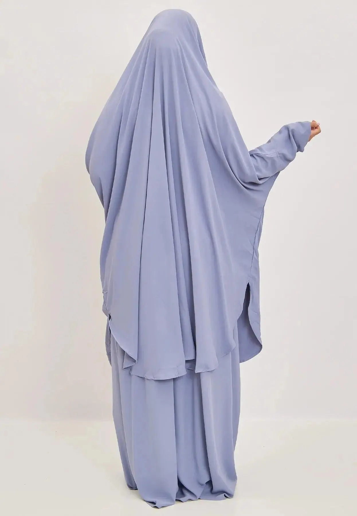 Jilbab Set Light Blue – Premium Two Piece Medina Silk Modest Wear - image 4
