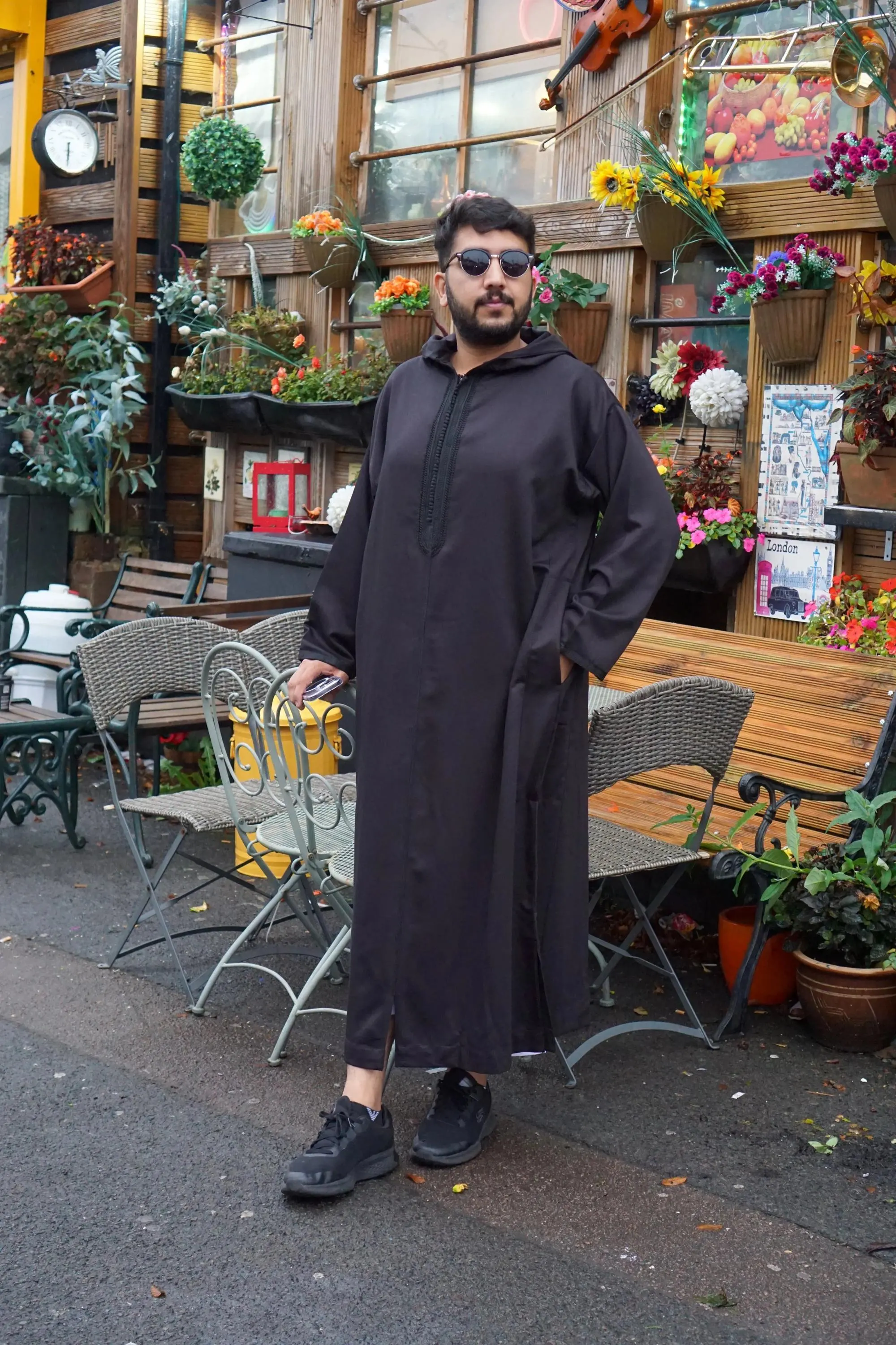 Moroccan Malifa Winter Thobe – Black Traditional Men’s Jubba for Warmth & Modest Elegance - image 4