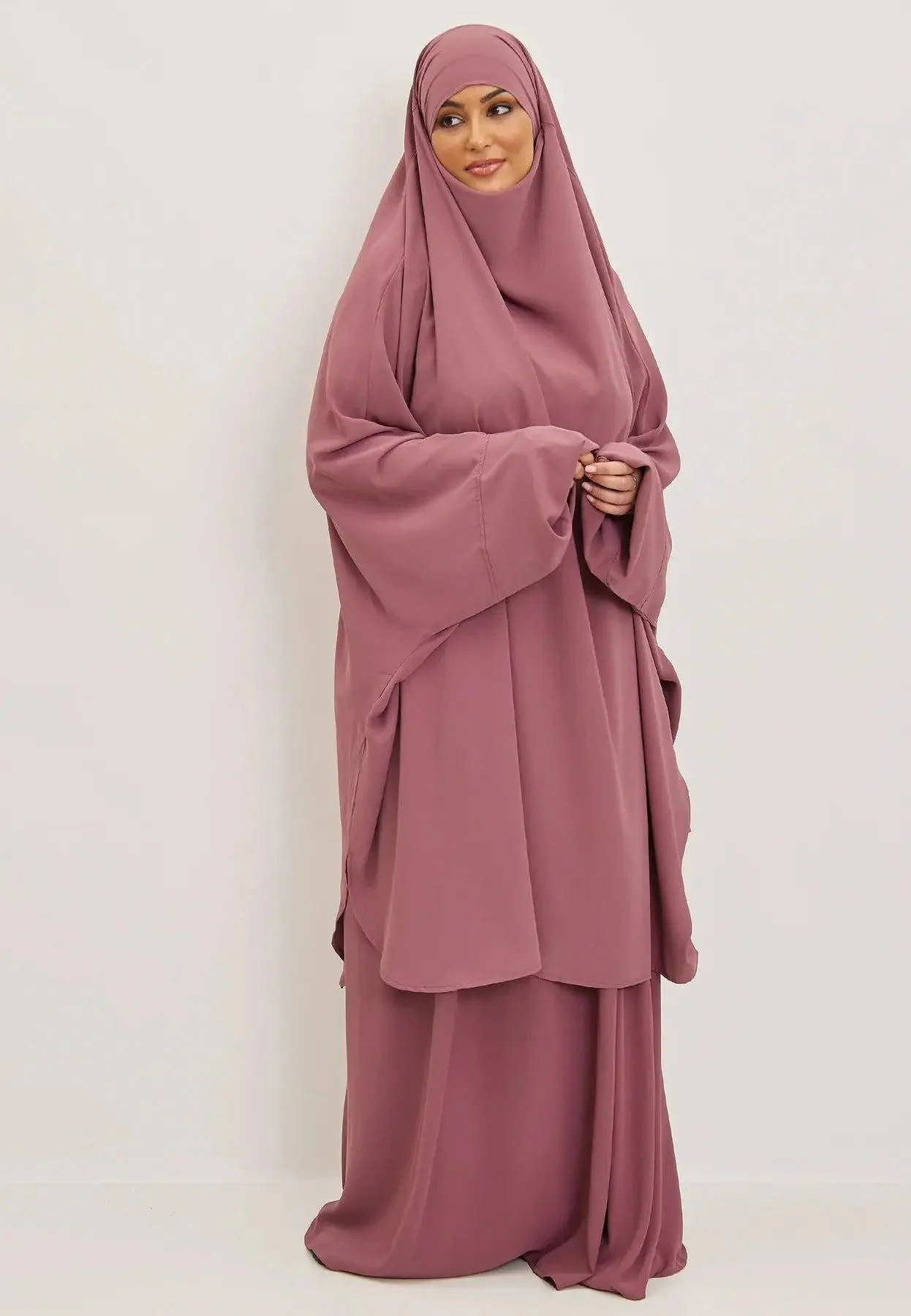 Jilbab Set Rosewood – Premium Two Piece Medina Silk Modest Wear