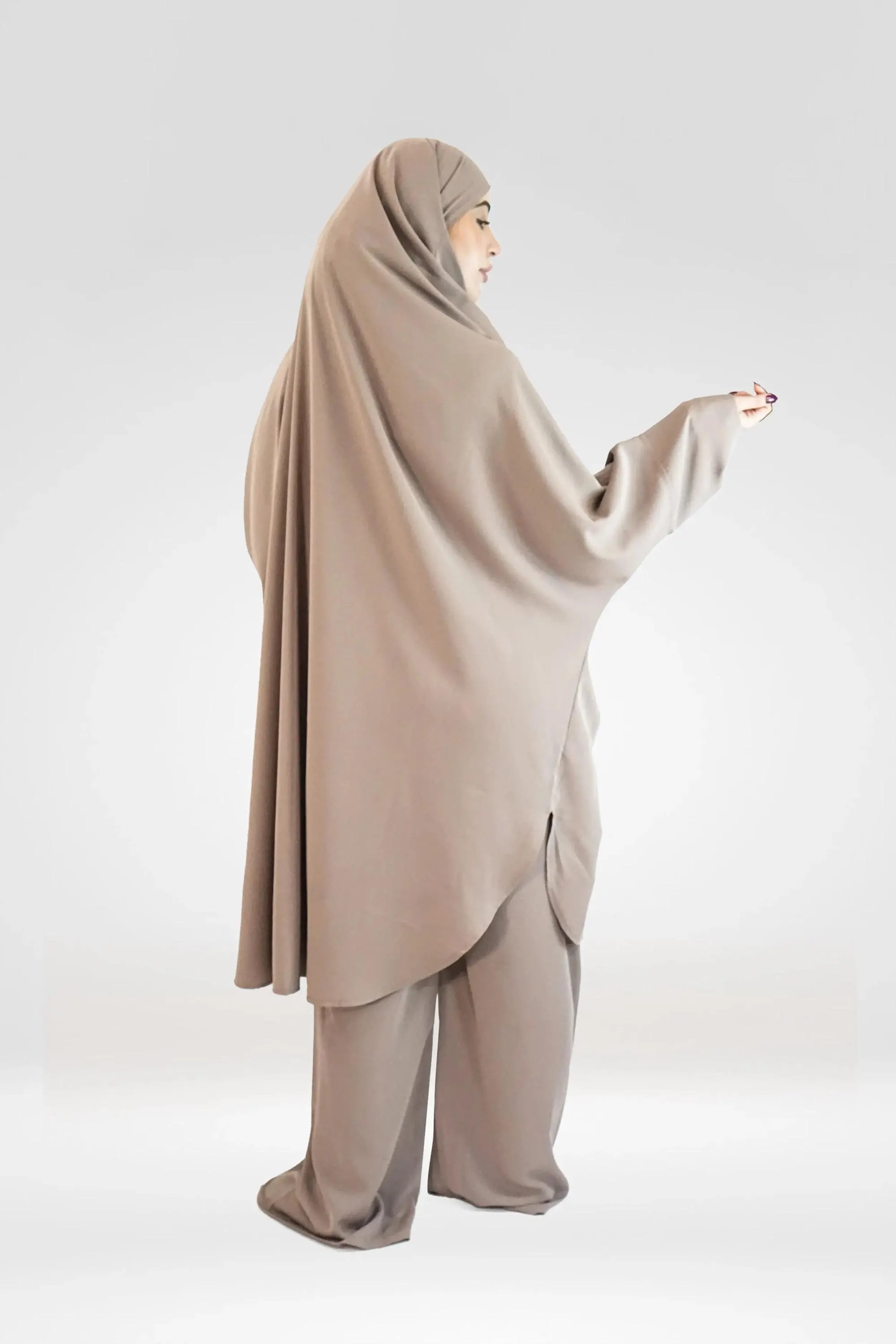 Jilbab with Palazzo – Mocha Premium Medina Silk Modest Set - image 5