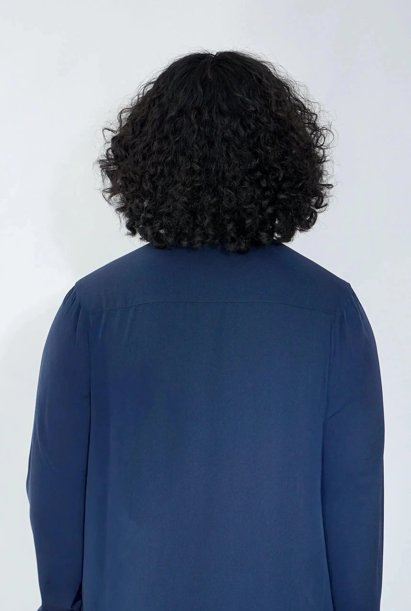 Plain Classic Saudi Thobe with Collar – Navy  Modest & Elegant Men’s Jubba - image 4