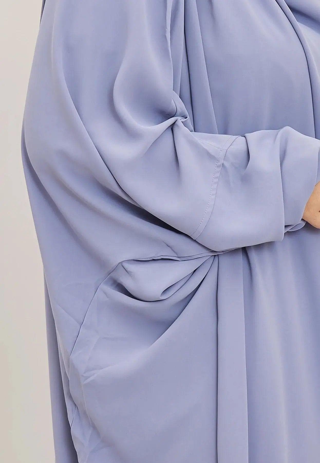 Jilbab Set Light Blue – Premium Two Piece Medina Silk Modest Wear - image 5