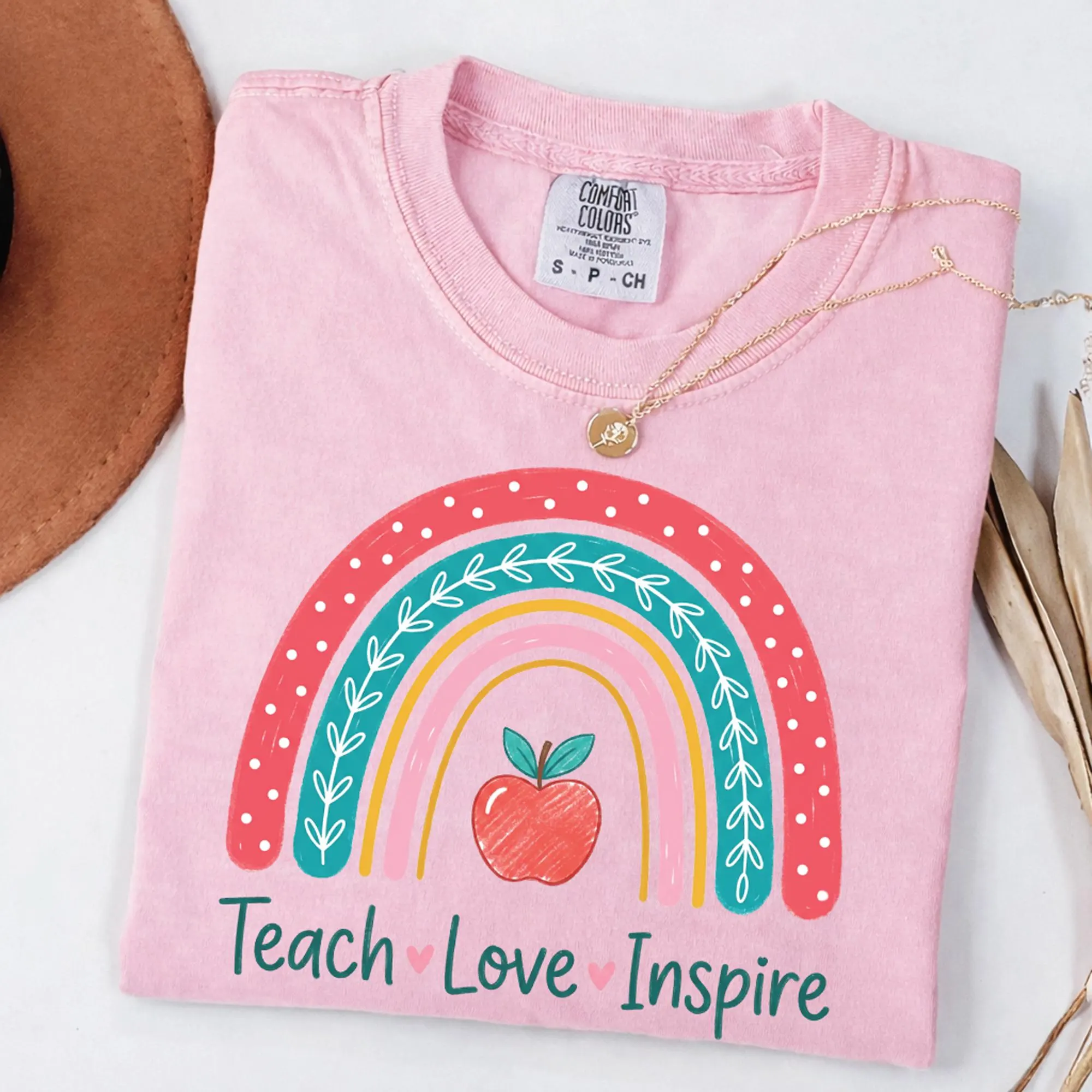 Teacher Rainbow Shirt Teach Love Inspire Shirt Back To School Comfort Colors® Shirt Teacher Appreciation Shirt New Teacher Gift for Educator