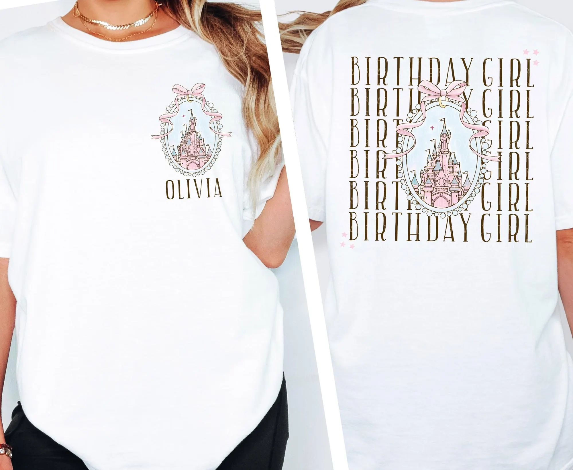 Disney Birthday Girl Shirt Custom Birthday Shirt Castle Shirt Coquette Disneyland Shirt Girls Disney World Shirt Disney Birthday Trip Shirt