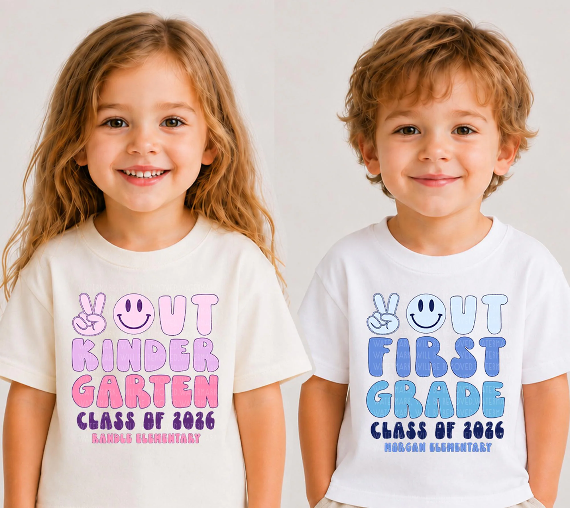 Custom Last Day Of School Shirt Personalized School Name Shirts Class of 2026 T-Shirt Peace Out School Group Shirts Kids Tee