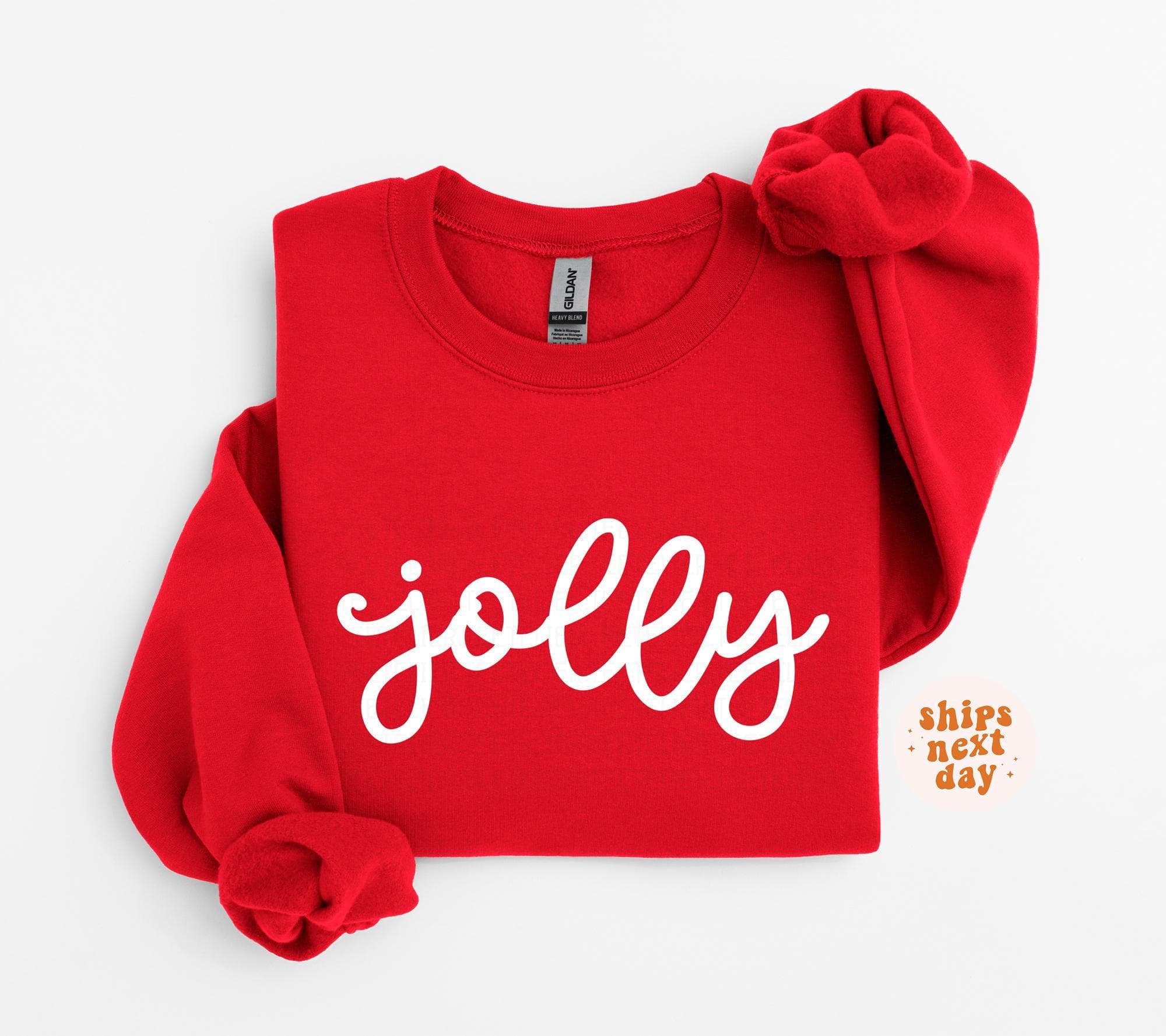 Jolly Sweatshirt Christmas Sweatshirt Womens Xmas Gift For Her Festive Sweatshirt Holiday Sweater Matching Sweatshirt Kids Shirt Toddler - image 4