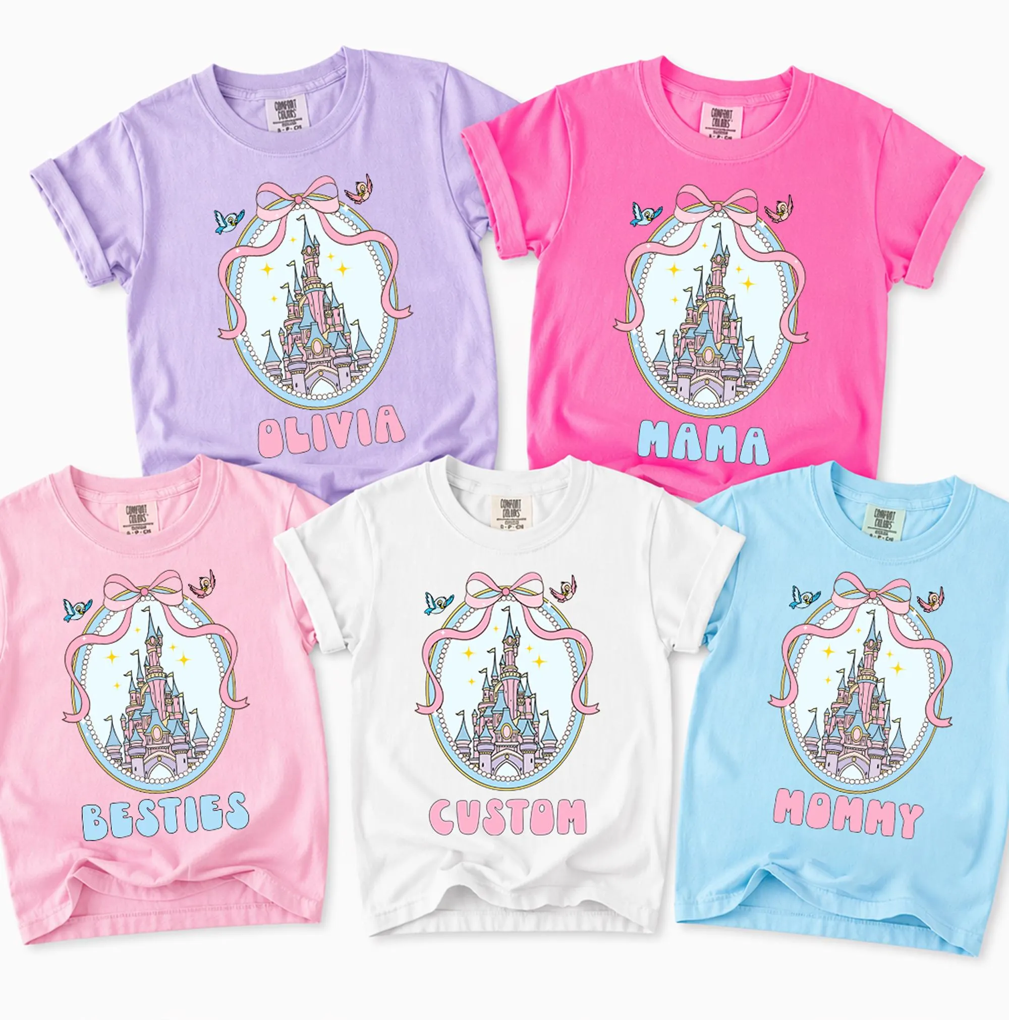 Disneyworld Shirts Custom Girls Disney Shirt Personalized Castle Shirt Coquette Disney World Shirt Magic Kingdom Tee Preppy Comfort Colors