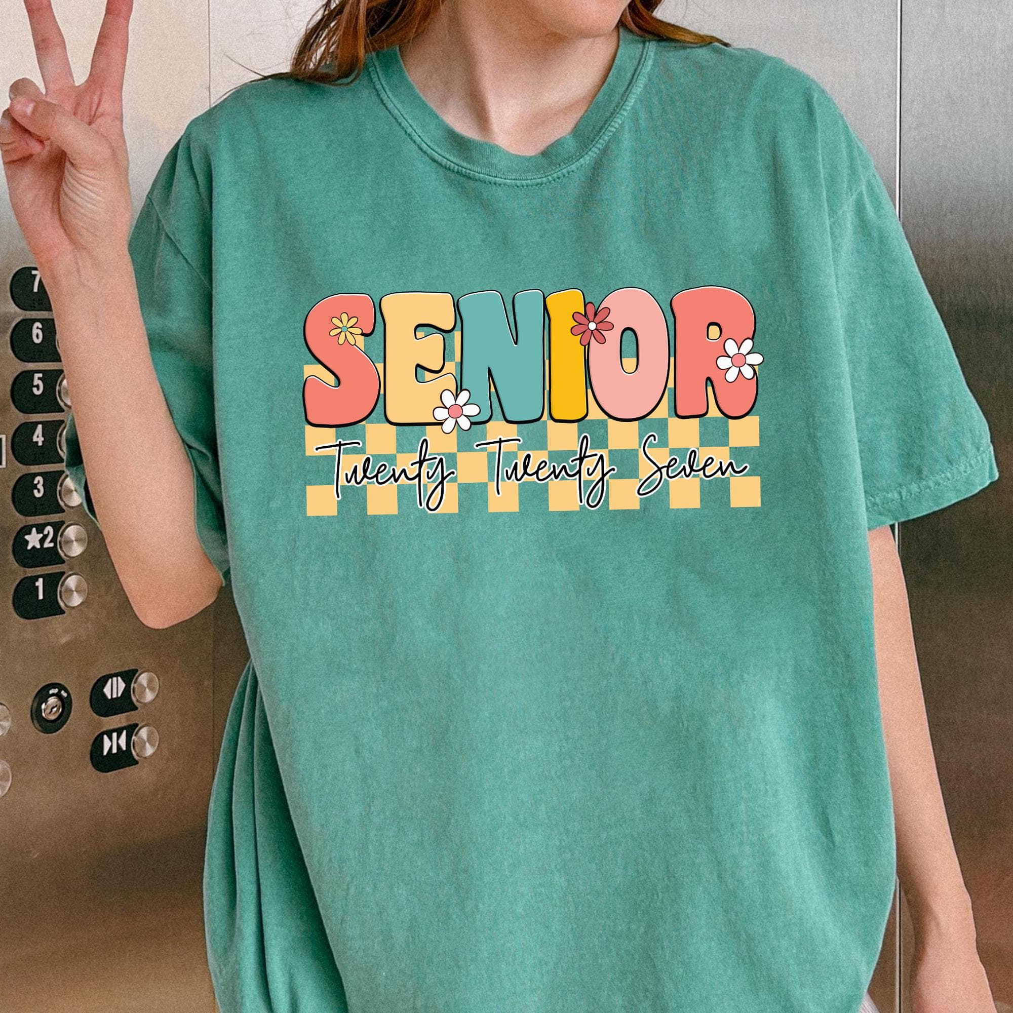Senior 2027 Shirt Class Of 2027 Shirt Trendy Senior Gift Seniors 2027 Comfort Colors® Shirt Floral Senior Shirt Checkered Senior 2027 Shirt