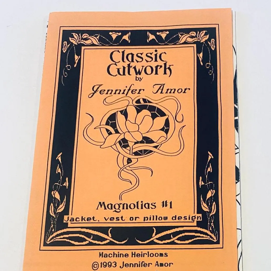 Cutwork Embroidery Pattern, Classic Cutwork, Jennifer Amor, Magnolias #1, 1990s, Floral