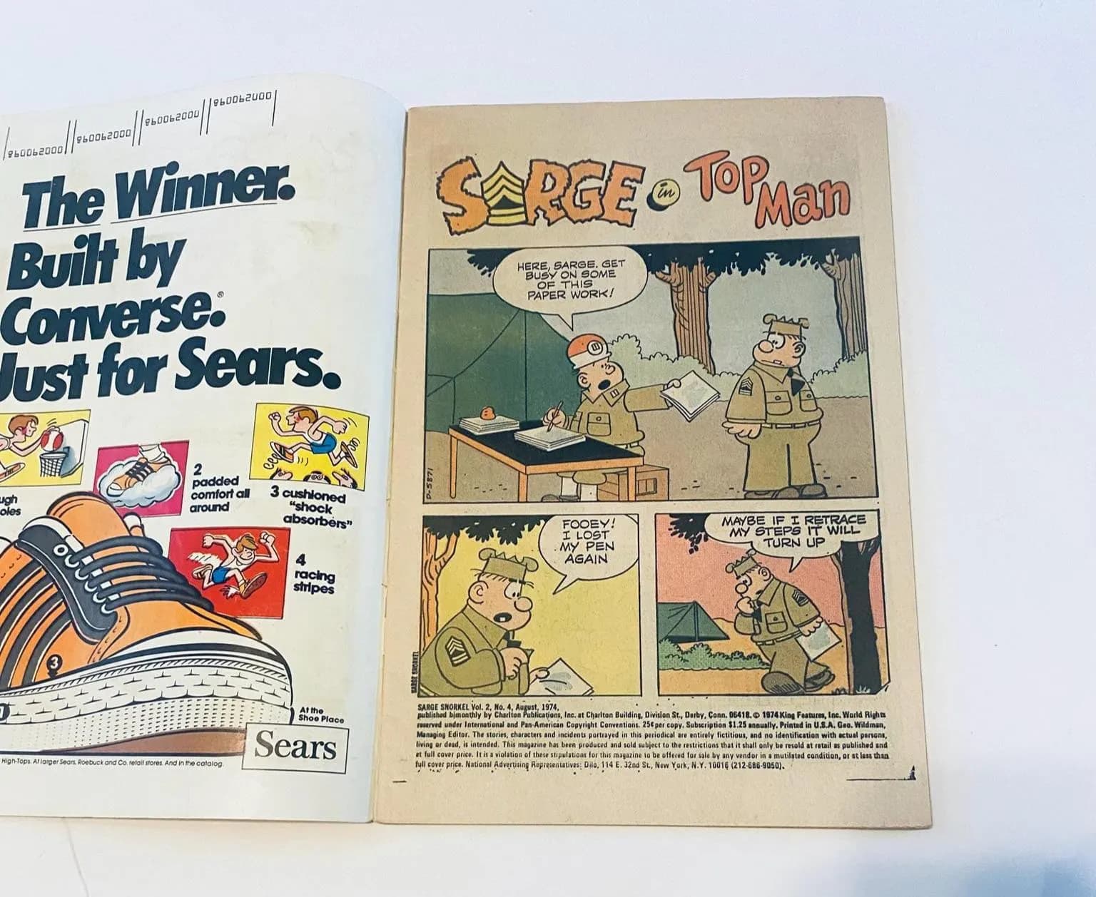 Beetle Bailey Comic Book, Sarge Snorkel, Vol 2 No 4, 1970s, Charlton Comics - image 3
