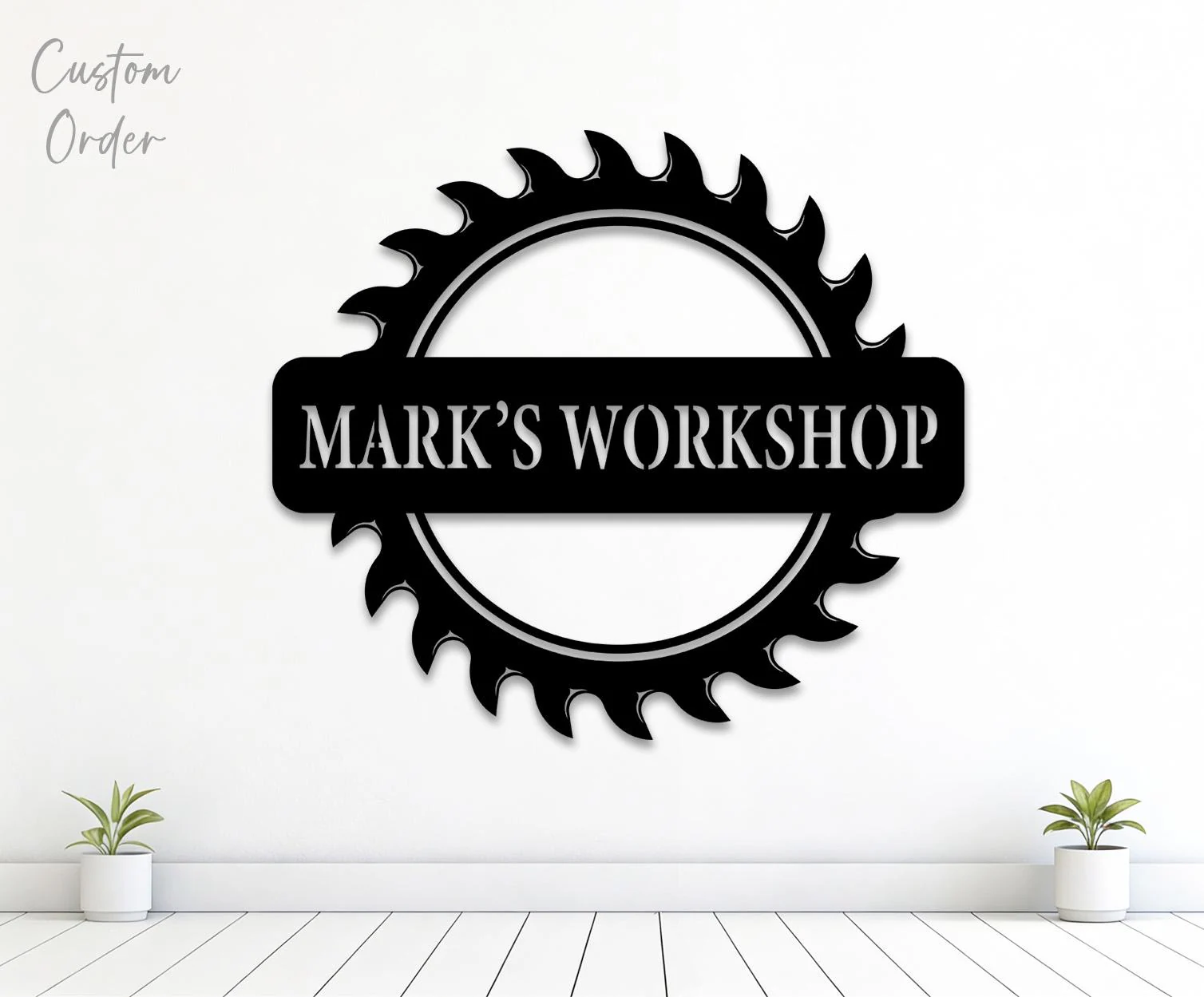 Custom Saw Workshop Name Sign Svg Png Dxf, Man Cave Sign, Garage Entrance Sign, Digital Download.