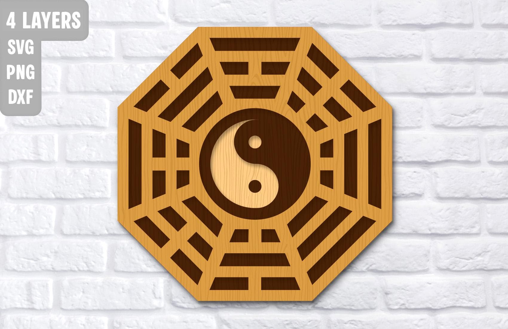 Yin Yang Multilayer Svg Png Dxf, Tai Chi Symbol, Layered Plywood, Laser Cut Files For Plasma, Paper Cutting, Digital Download.