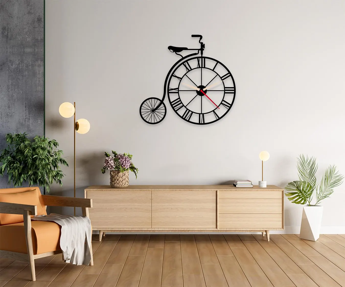 Retro Bike Wall Clock Face Svg Png Dxf, Old Bicycle Clock Base, Digital Download. - image 3
