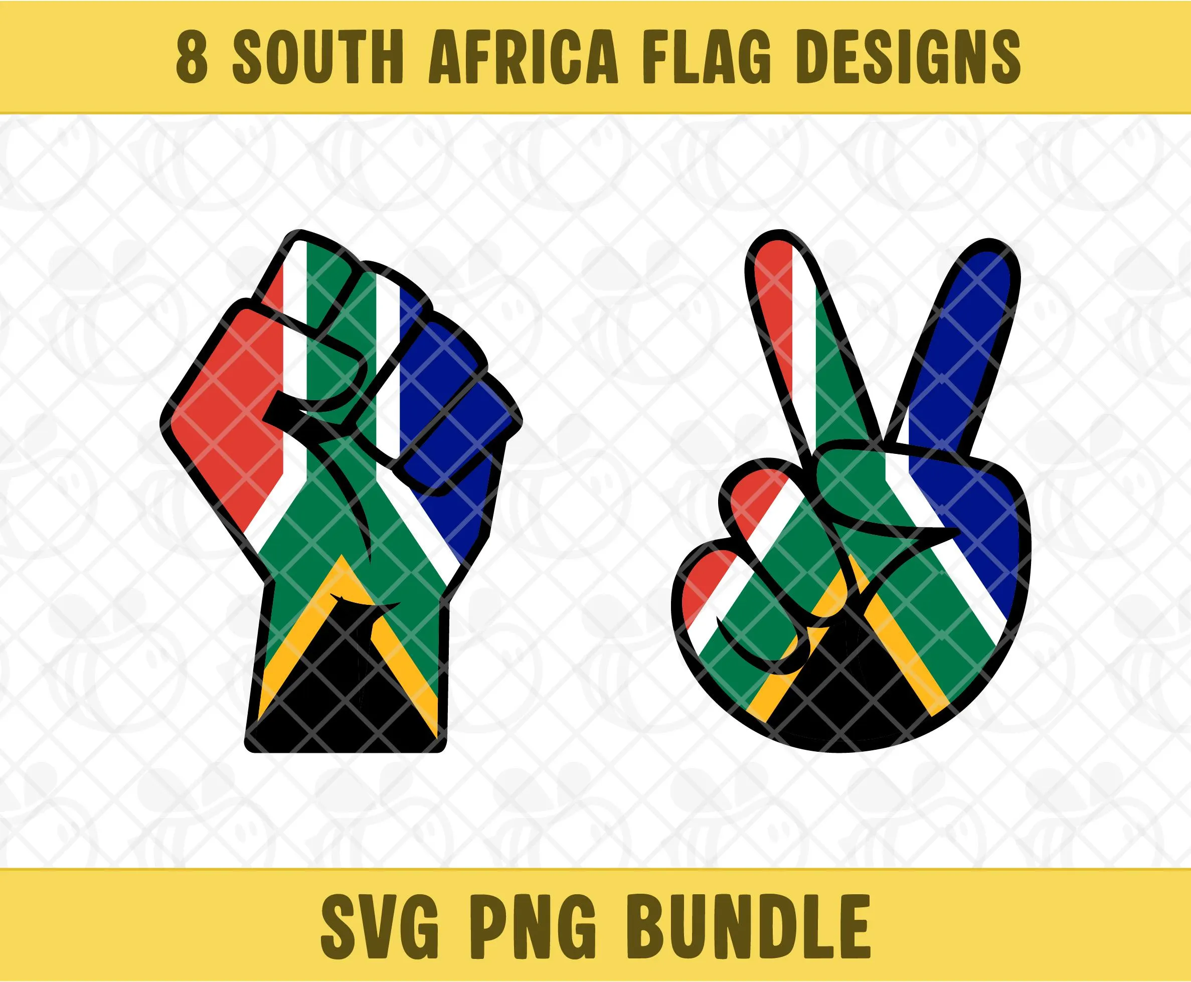 South Africa Flag SVG PNG Bundle, South Africa Flag Clipart, South Africa Map Vector, South Africa Love, Digital Download. - image 5