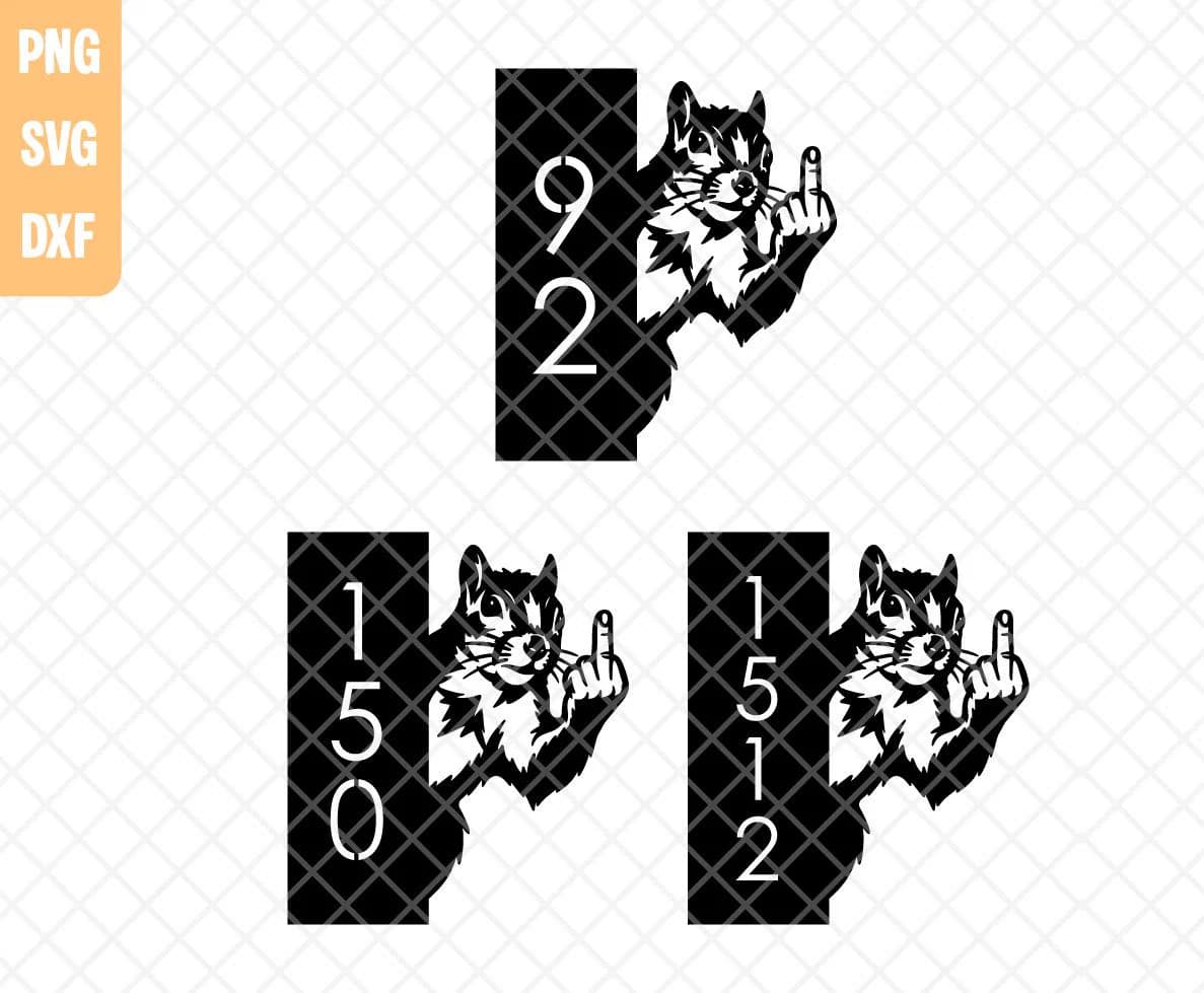 Custom Peeking Squirrel Middle Finger House Number Sign Svg Png Dxf, Metal Home Address Sign, Digital Download. - image 5