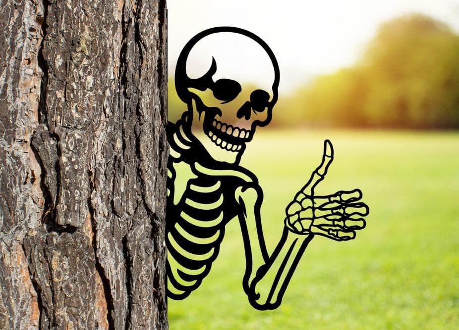Peeking Skeleton Thumbs Up Sign Svg Png Dxf, Laser Cut Files For Plasma, Digital Download.