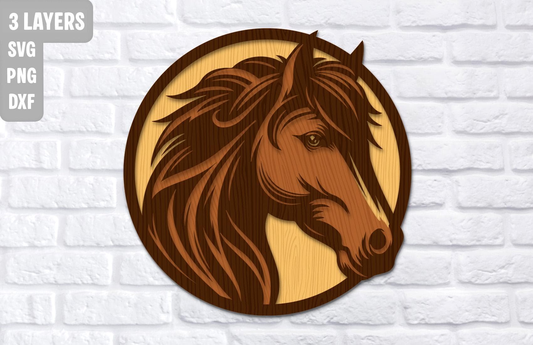 Horse Head Multilayer Svg Png Dxf, Horse Vector, Layered Plywood, Laser Cut Files For Plasma, Paper Cutting, Digital Download.