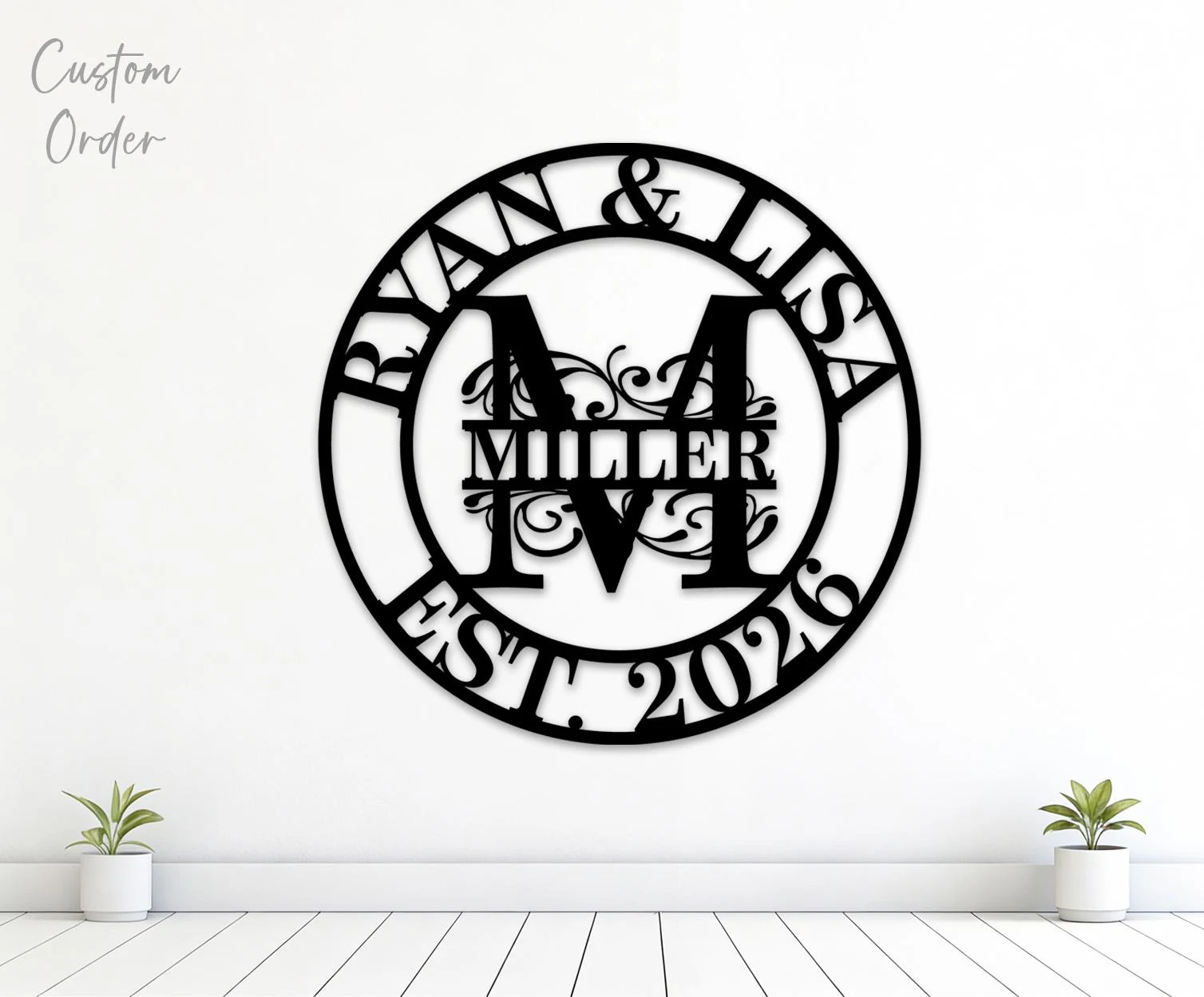 Custom Couple Name Sign Svg Png Dxf, Fancy Split Monogram, Personalized Name, Digital Download.