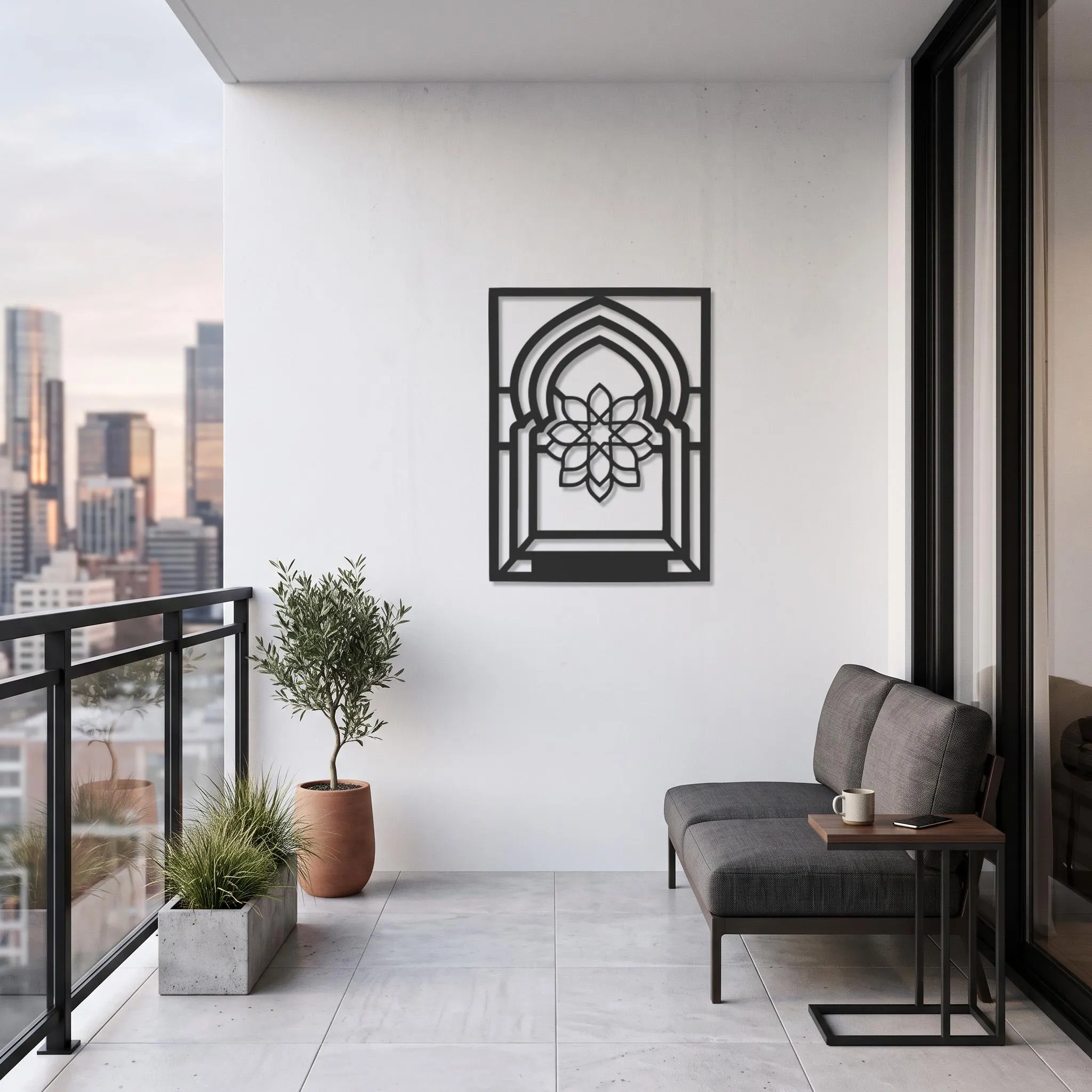 Lotus Arch Metal Wall Art, Geometric Floral Decor, Boho Metal Art, Modern Entryway Accent, Mandala Wall Decor, Spiritual Zen Home Art - image 3